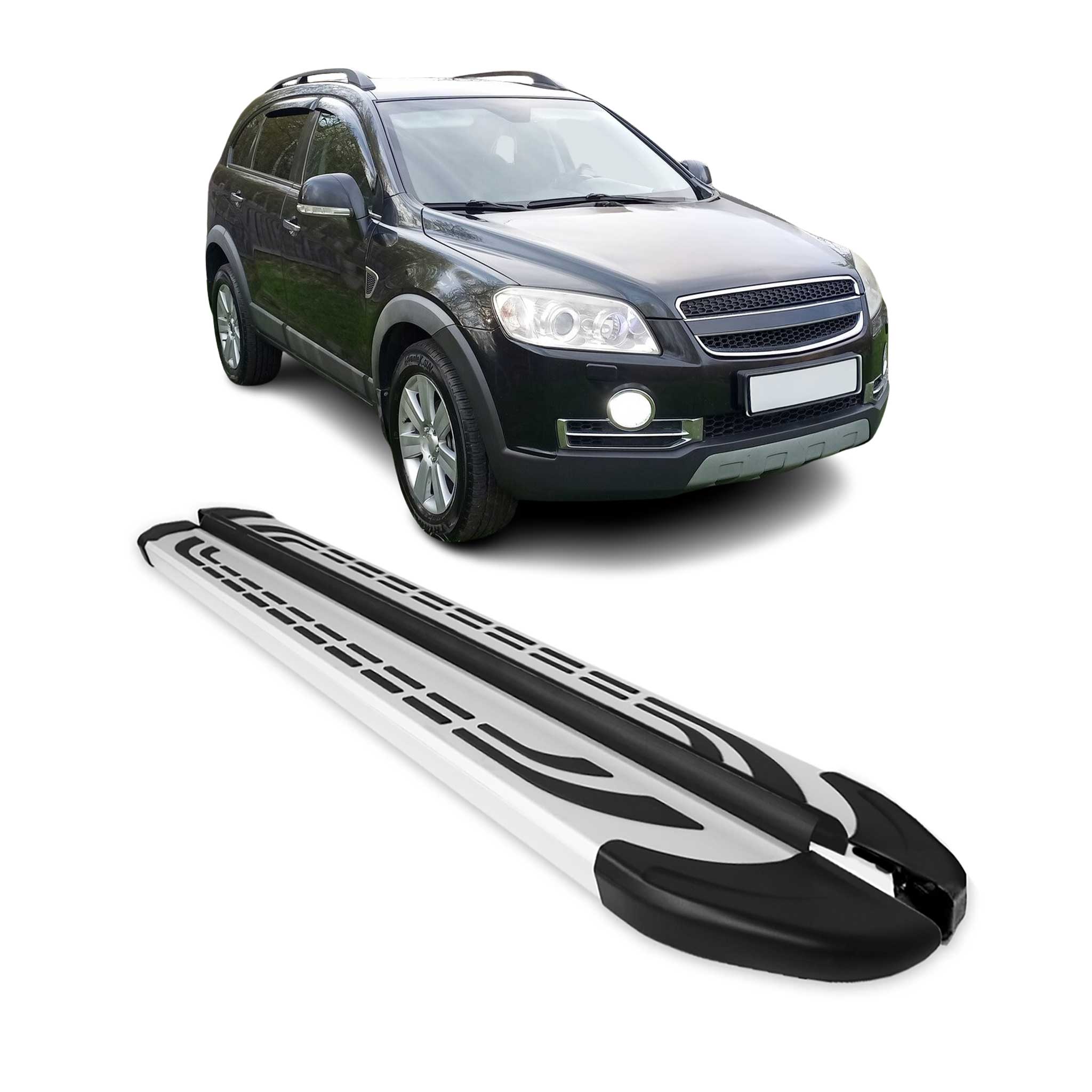 2008-2015 Chevrolet Captiva Sport Running Boards Side Steps Silver