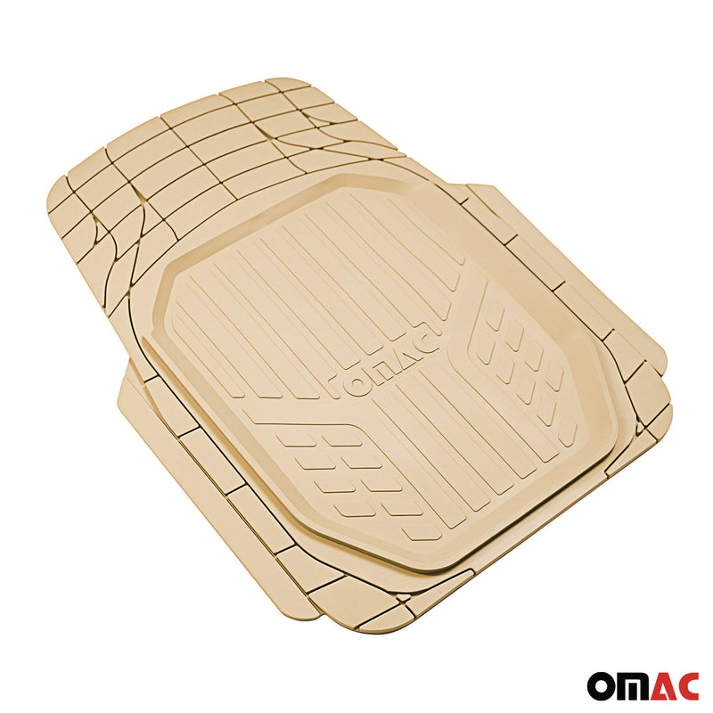 GMC Heavy Duty Trim to fit Floor Mats Liner Tan All Weather 4Pcs