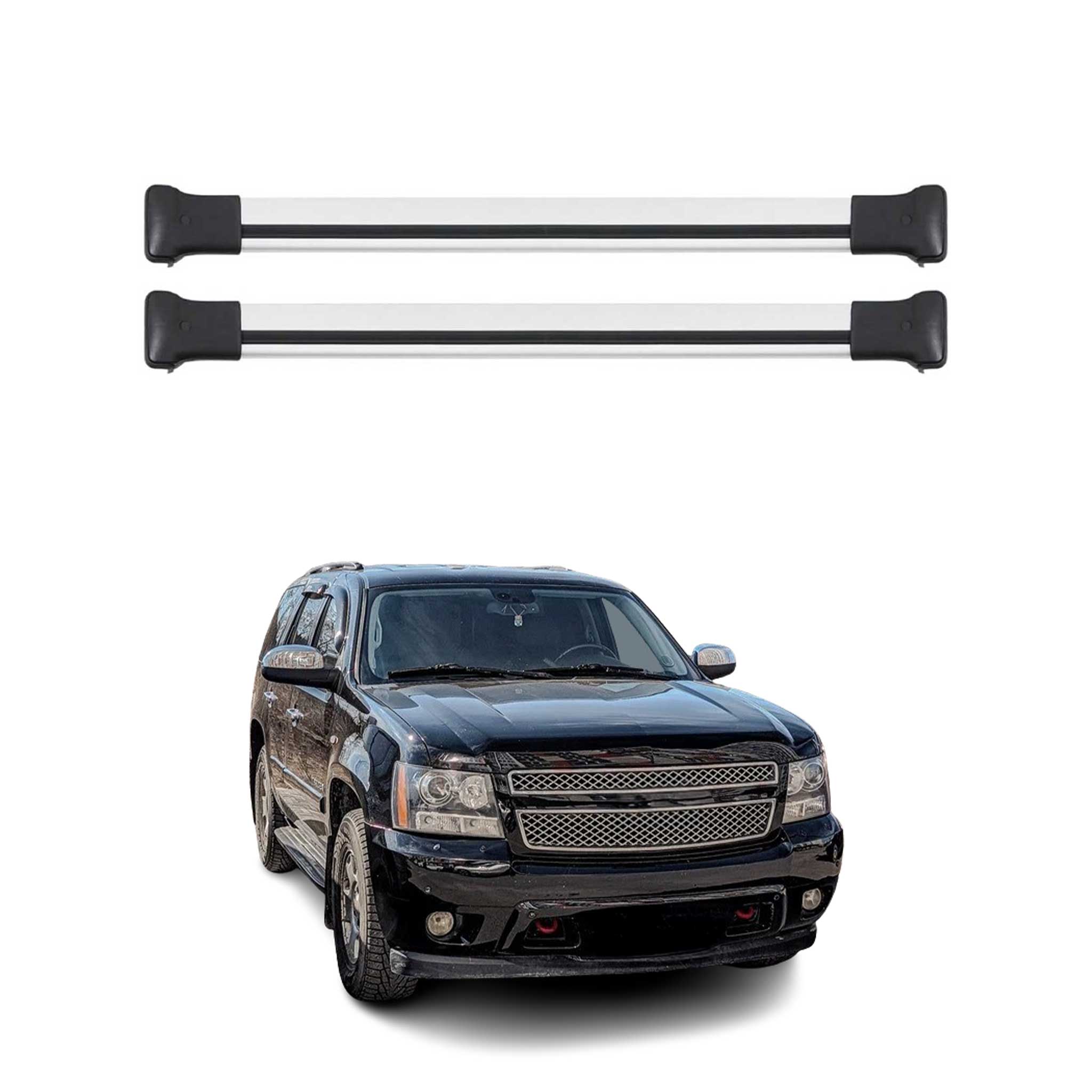 2007-2014 Chevrolet Tahoe Roof Rack Cross Bars Silver