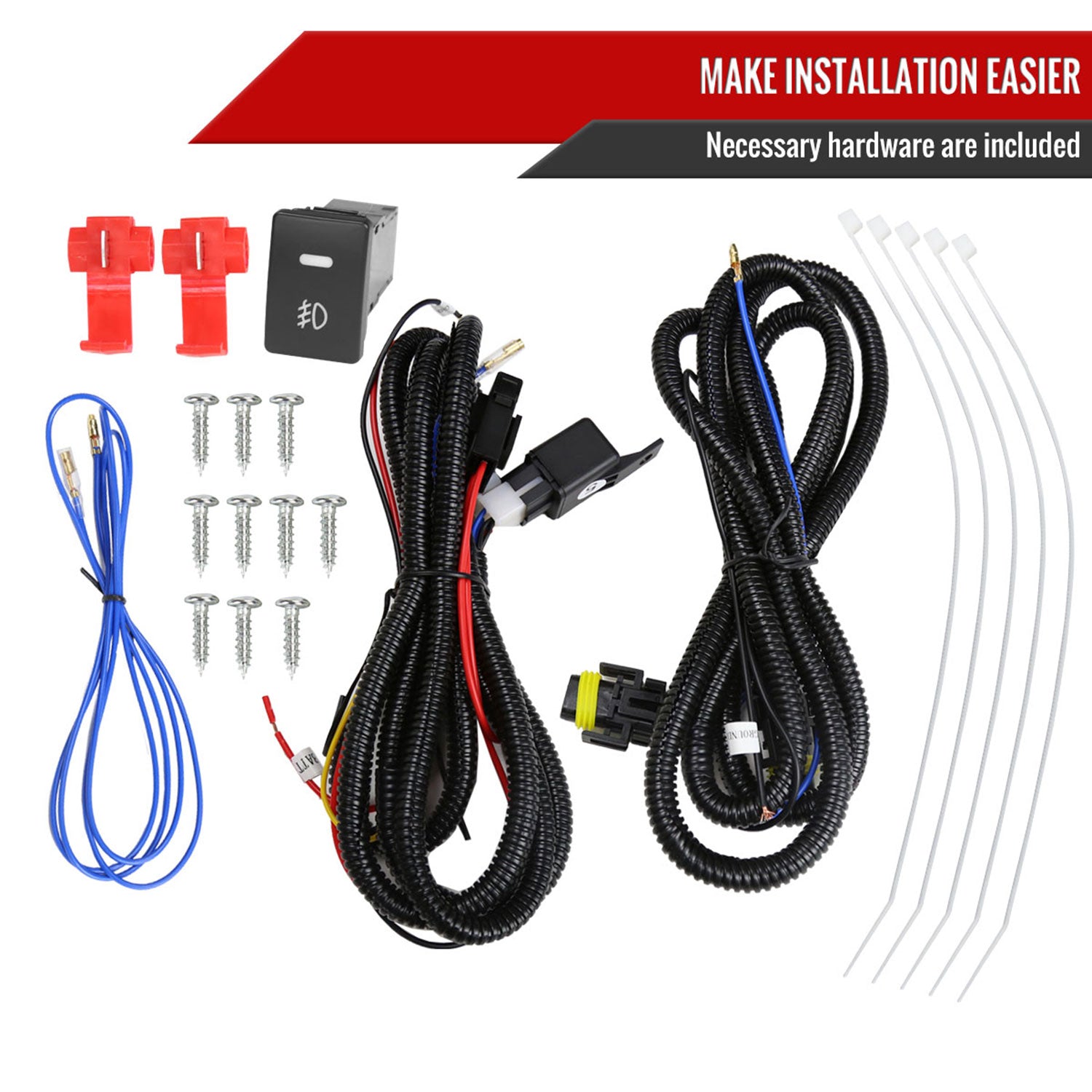 2014-2016 Toyota Highlander H16 Fog Lights Kit Chrome Housing/Clear Lens