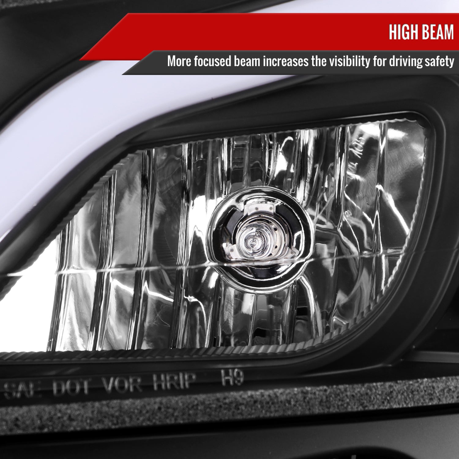 2012-2014 Mercedes-Benz W204 C-Class LED Bar Projector Headlights Black