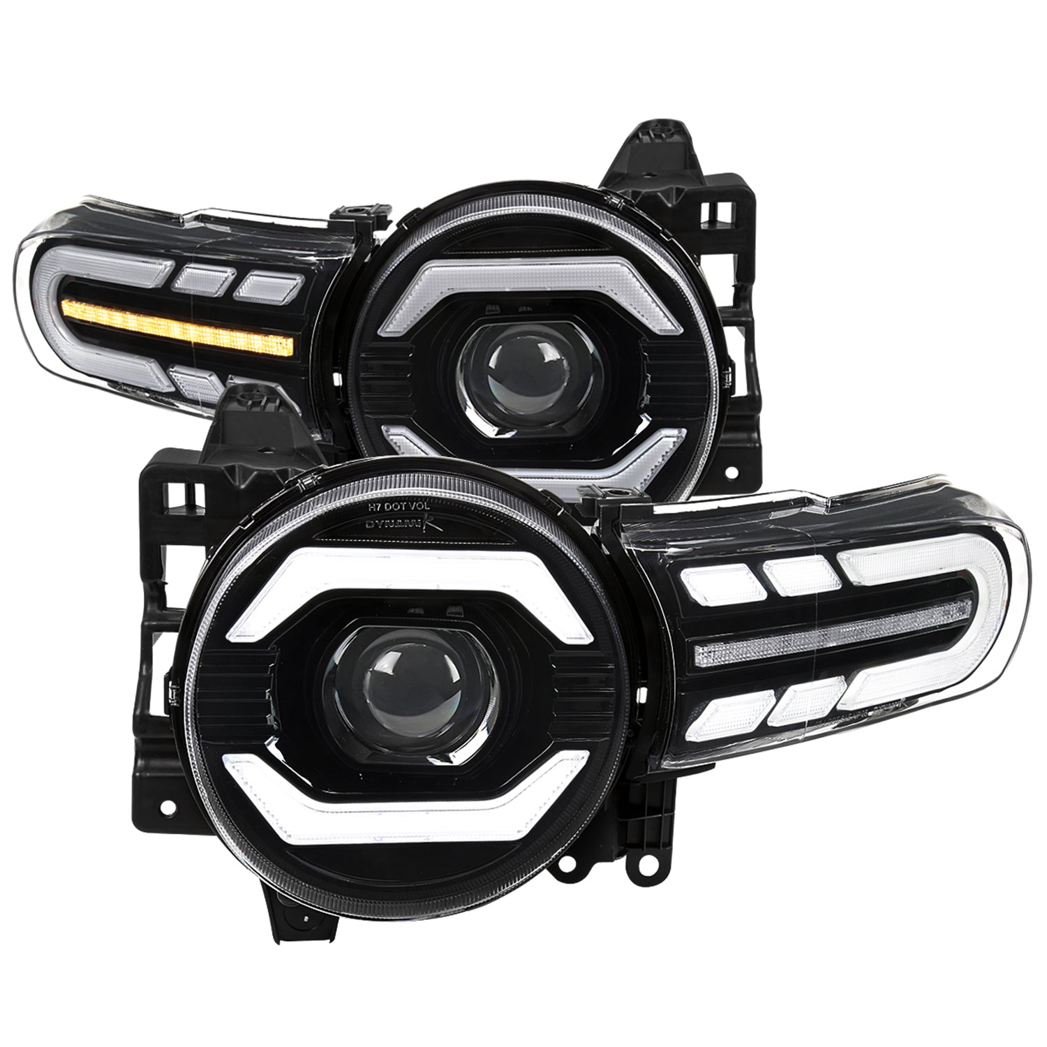 2007-2014 Toyota FJ Cruiser Full LED Projector Headlights LED Signal Black