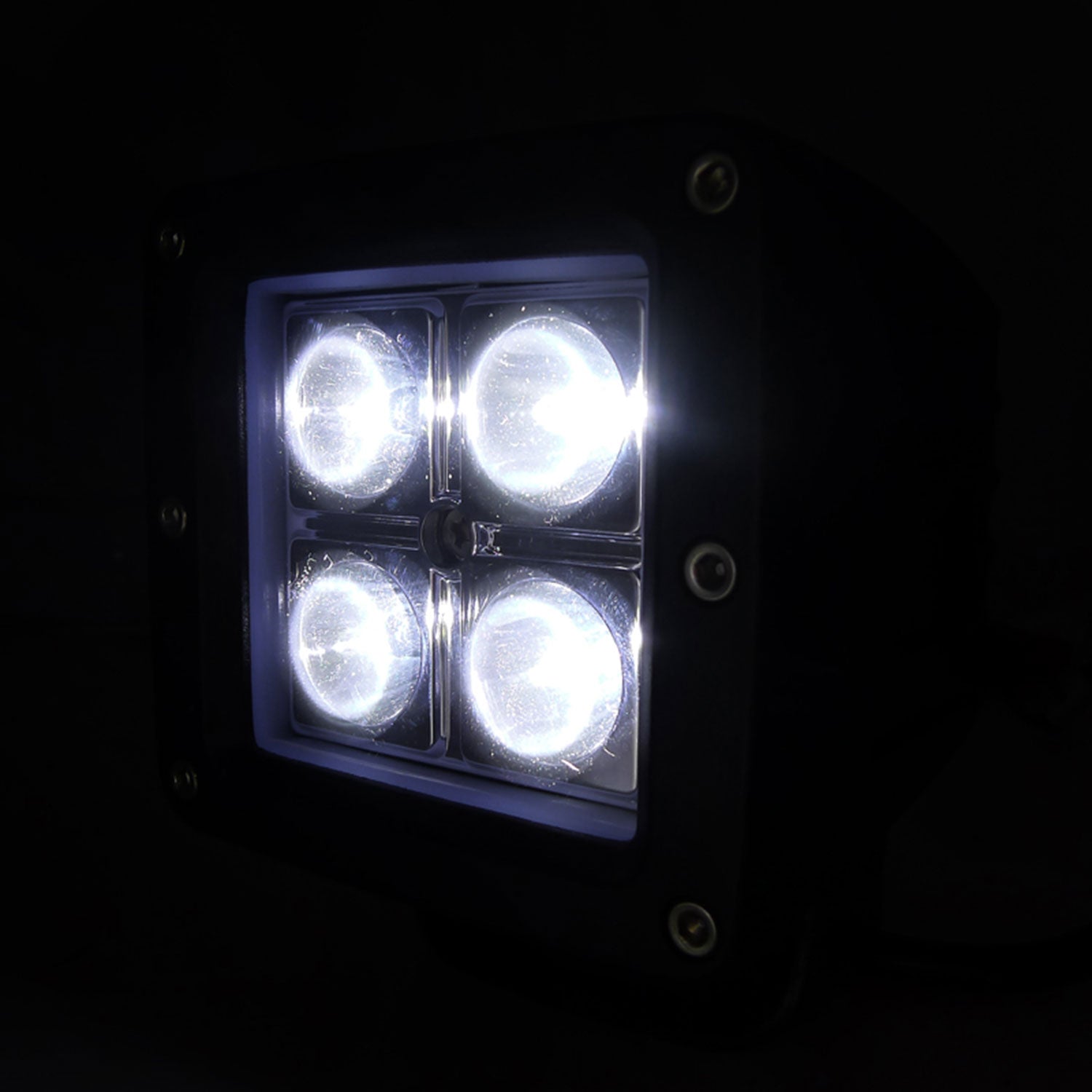 Universal Off Road 6000K Spot Beam 16W 4LED Cube Fog Light Mounting Bracket