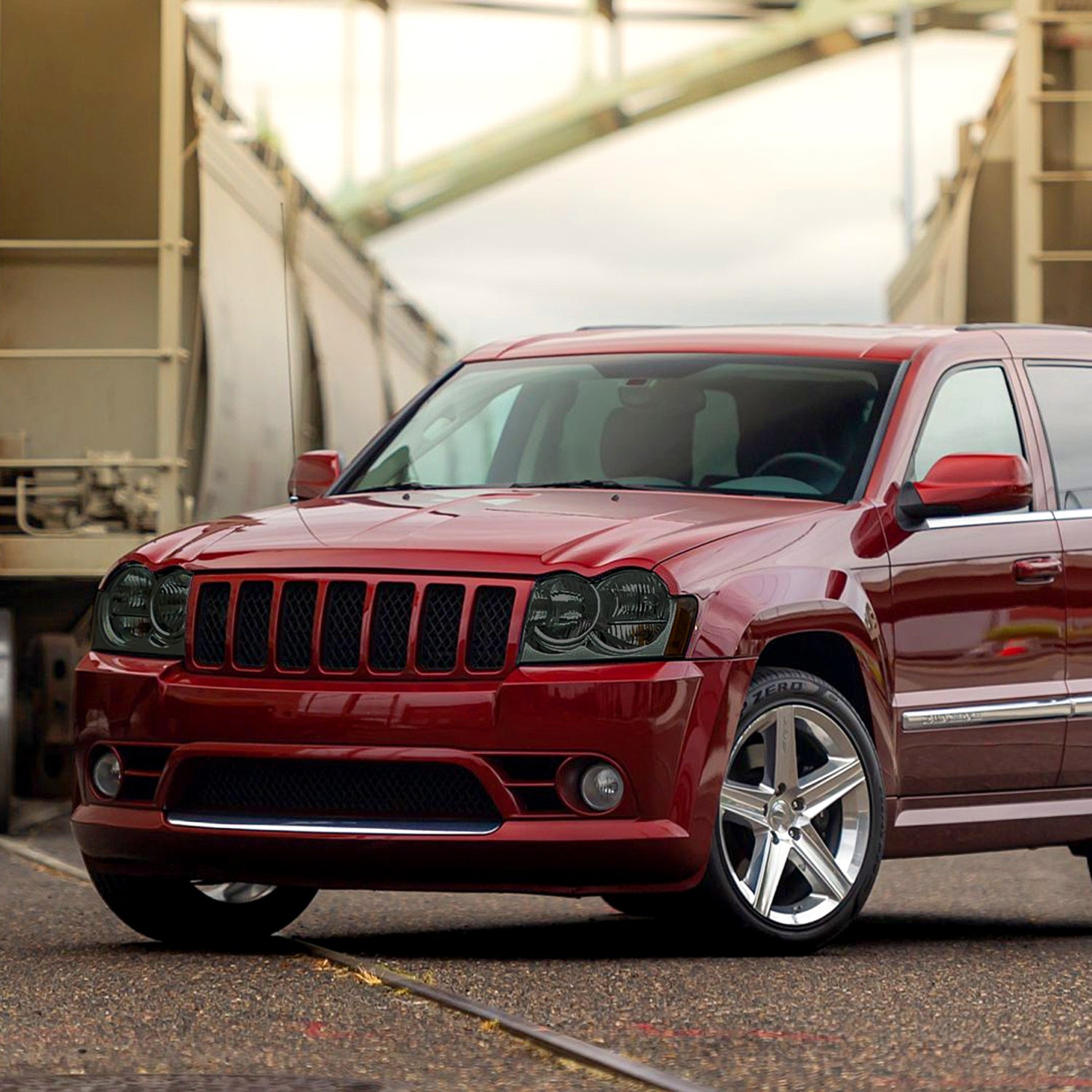 2005-2007 Jeep Grand Cherokee Factory Style Headlights Chrome/Smoke Lens