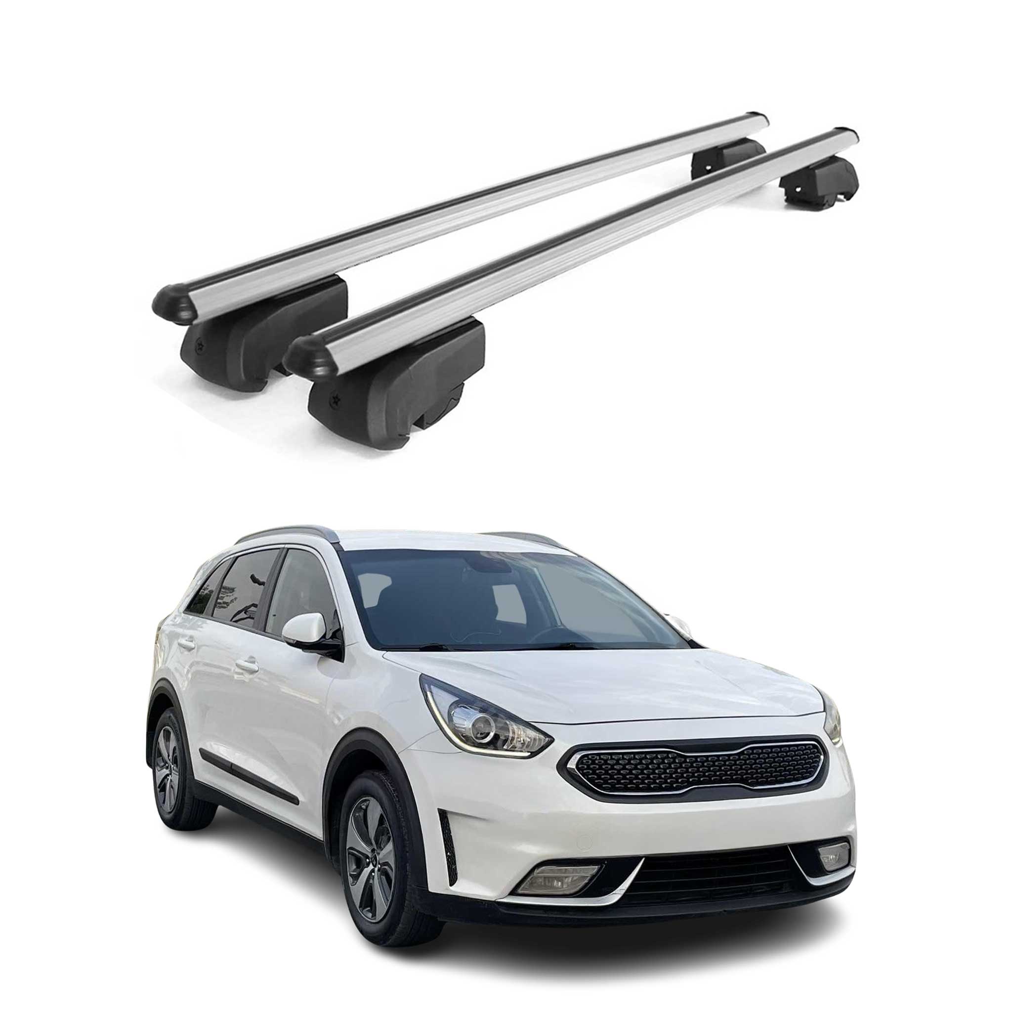 2017-2022 Kia Niro Roof Rack Cross Bars Silver