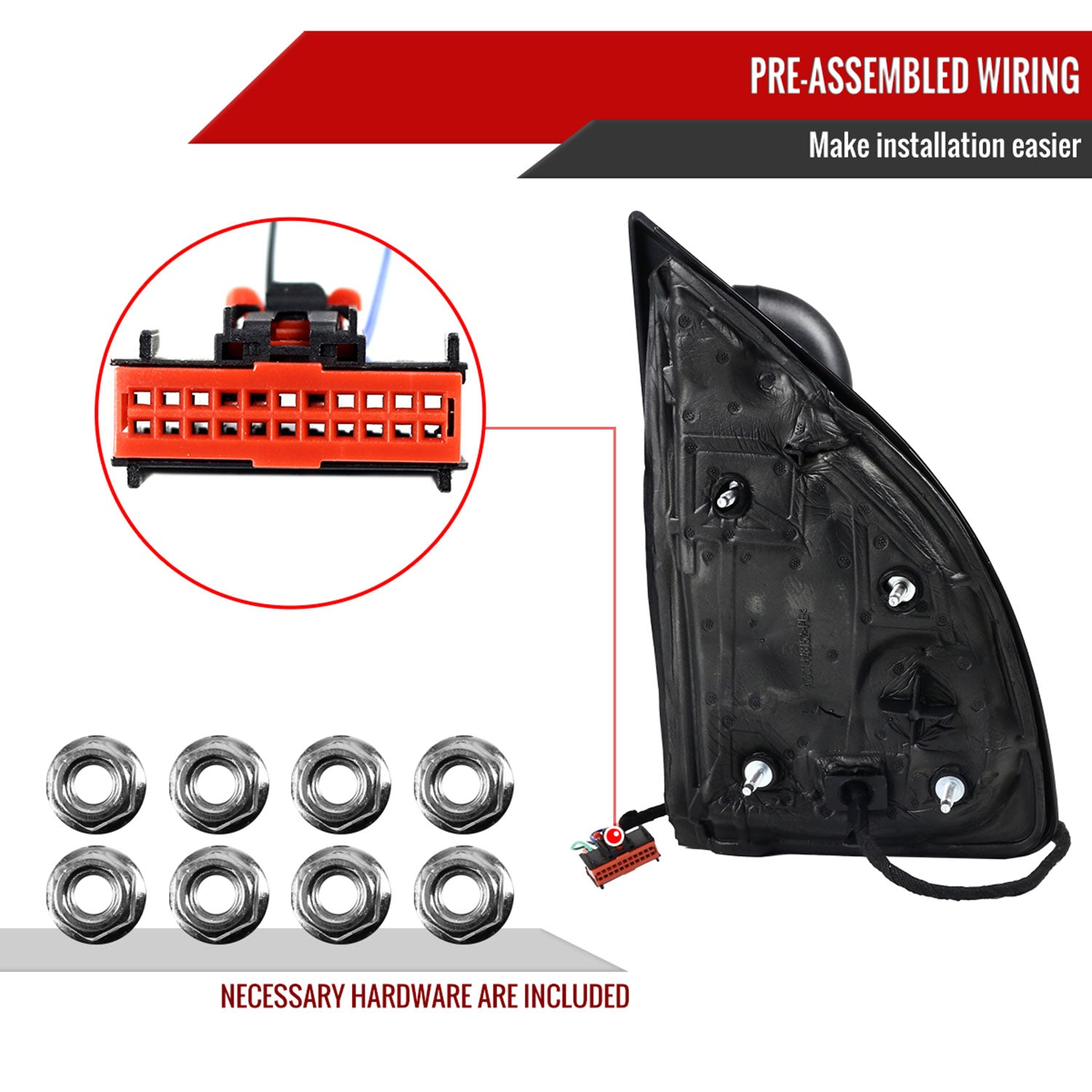 1999-2016 Ford F-250/350/450/550 Manual Towing Mirrors Smoke Lens &Turn Signal