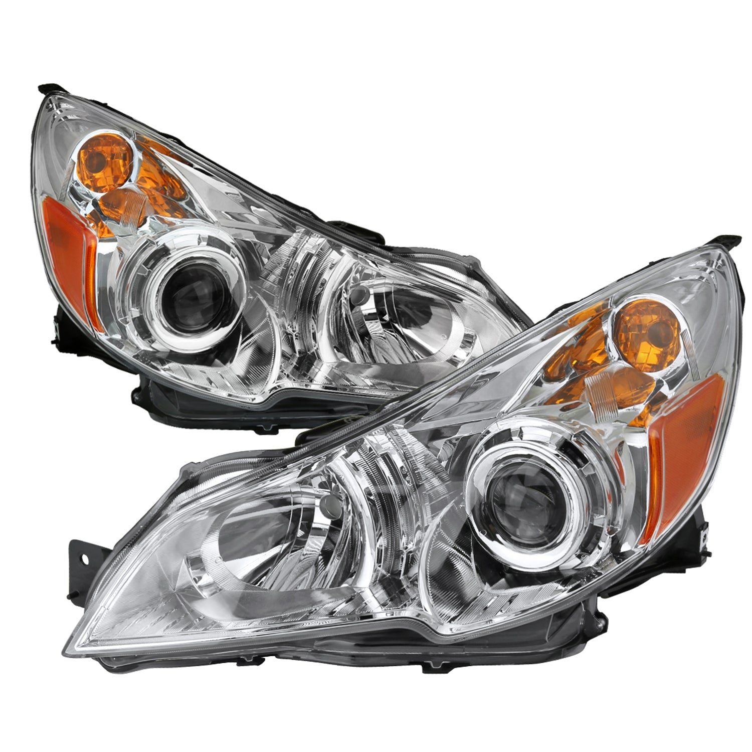 2010-2014 Subaru Legacy/Outback Projector Headlights Chrome/Clear Lens