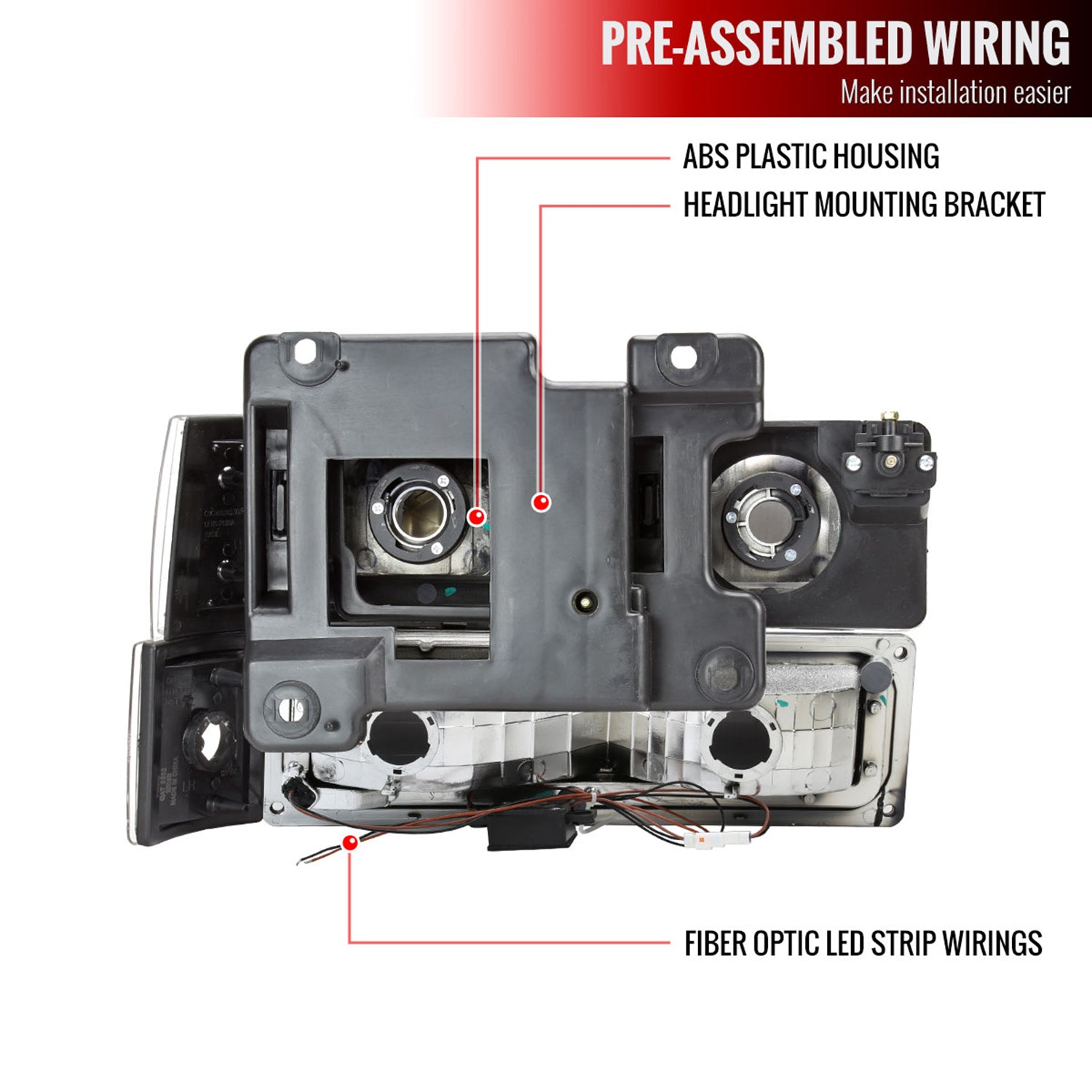 1994-1998 GMC C10/Sierra/Suburban/Yukon Headlights LED &Corner Lights Chrome