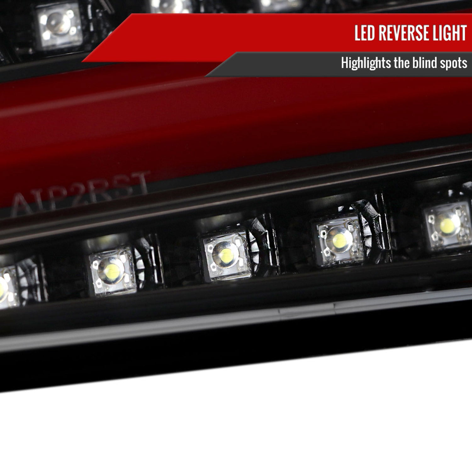 2015-2021 Subaru WRX Sequential Red Bar LED Tail Lights Jet Black/Clear Lens