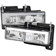 1988-1998 Chevy/GMC C10 C/K LED Strip Factory Style Headlights Chrome/Clear