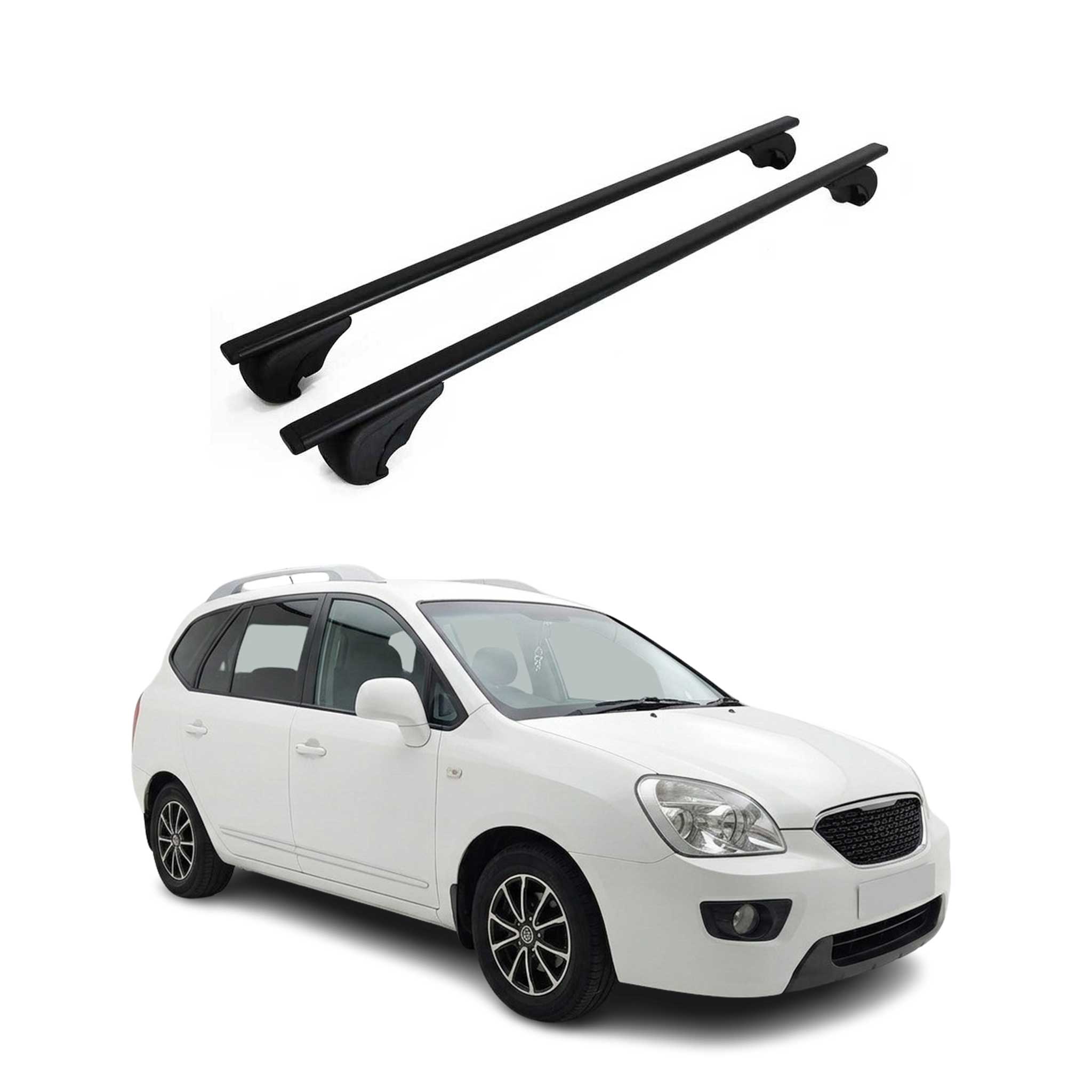 Roof Racks Cross Bars Luggage Carrier Durable for Kia Rondo 2007-2012 Black 2Pcs