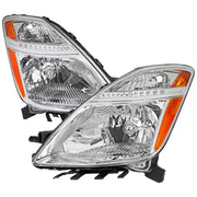 2006-2009 Toyota Prius Factory Style Headlights w/Amber Reflector Chrome/Clear