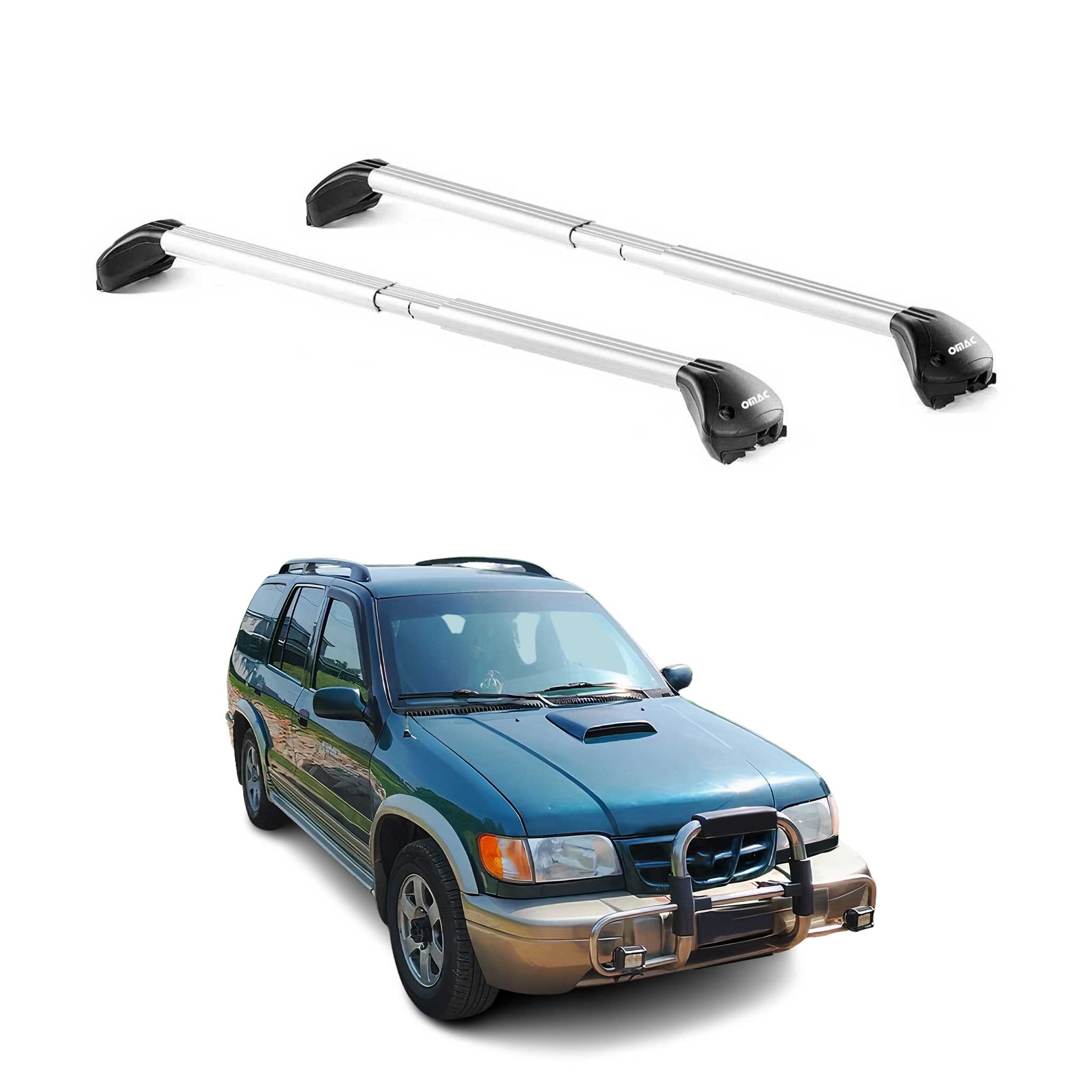 1997-2002 Kia Sportage Roof Rack Cross Bars Silver