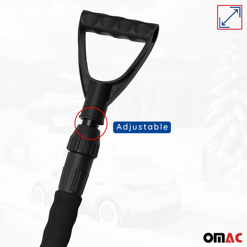 Snow Shovel with Scraper Compact Adjustable Lock Portable Lightweight