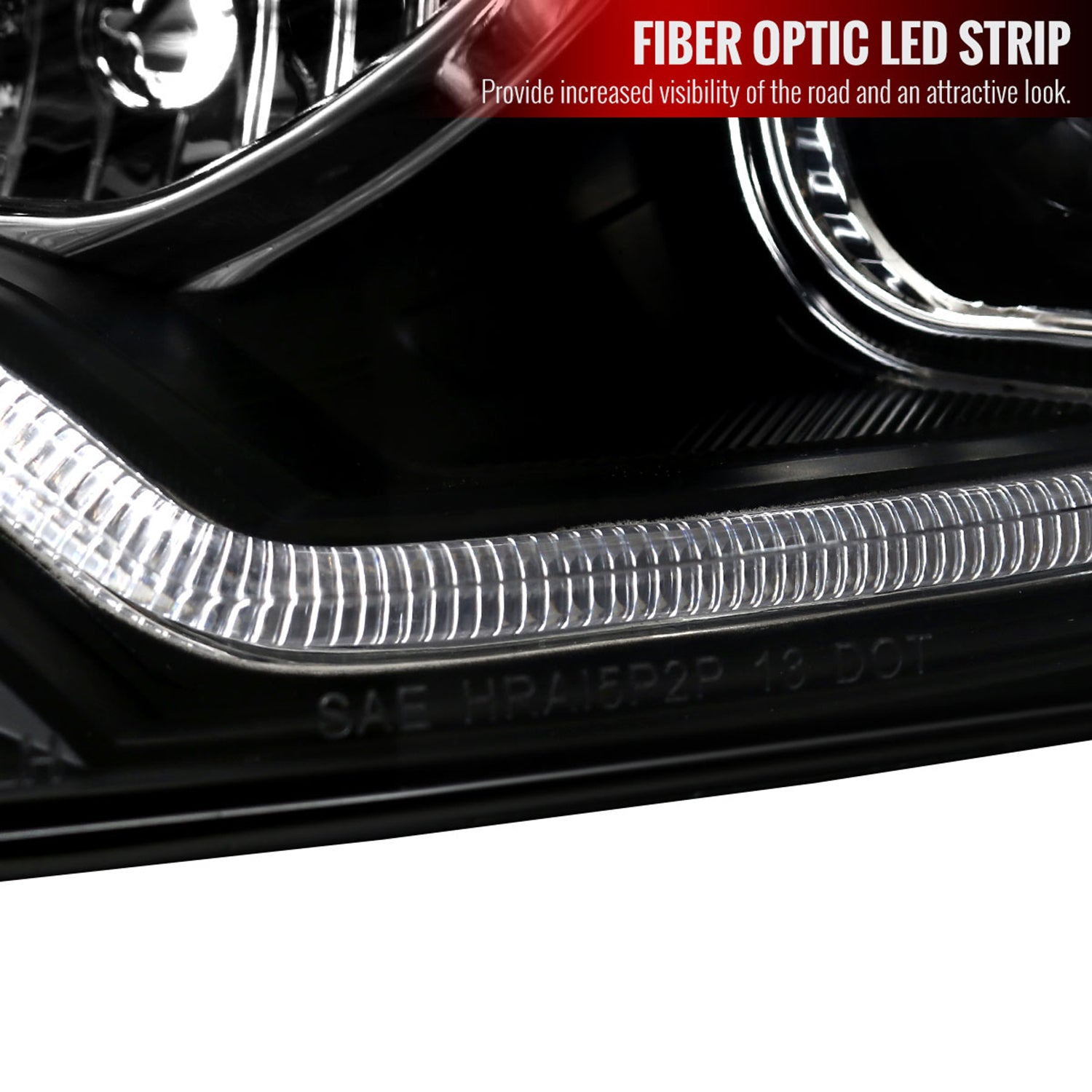 2012-2014 Ford Focus LED Bar Projector Headlights LED Turn Signal Lights Black