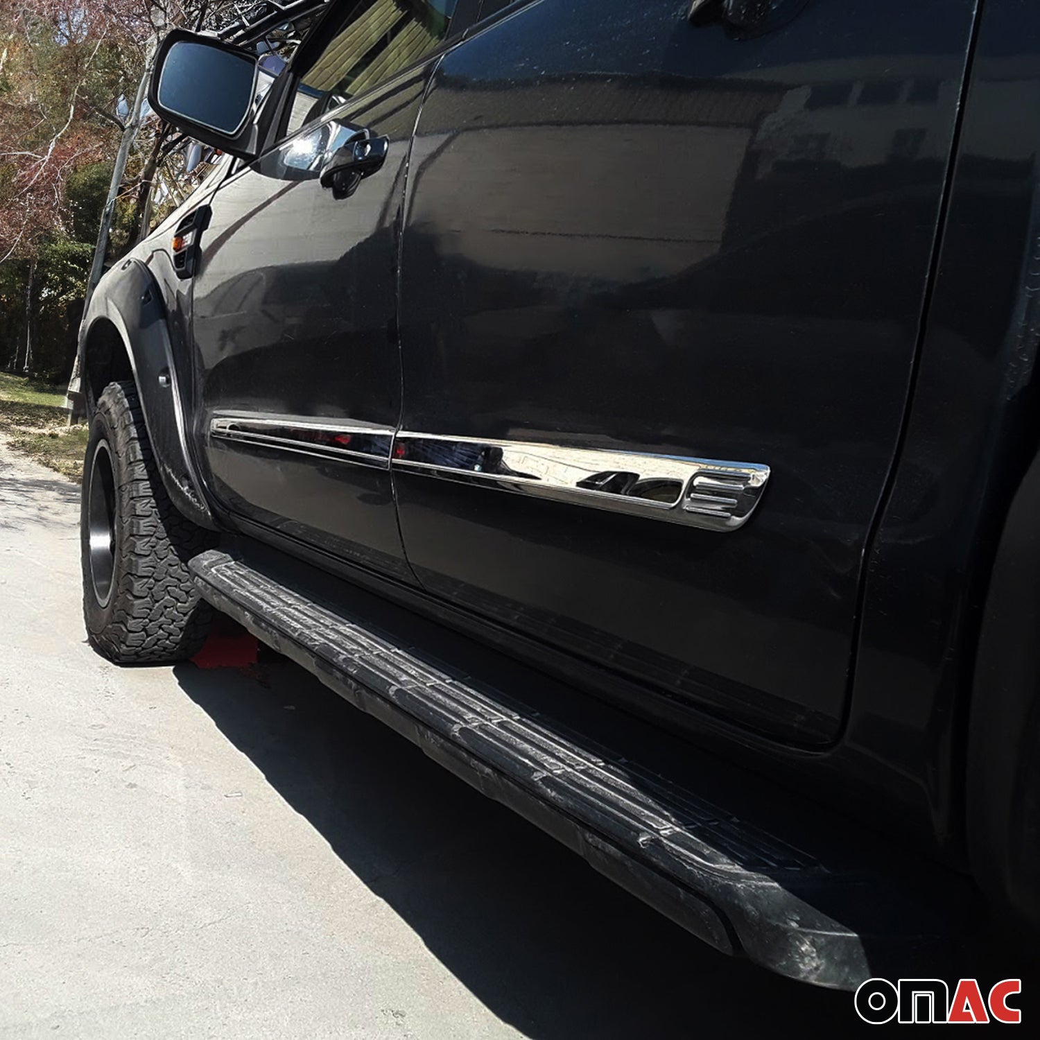 2019-2023 Ford Ranger Side Door Molding Trim Skirt Garnish Stainless Steel Silver 4Pcs