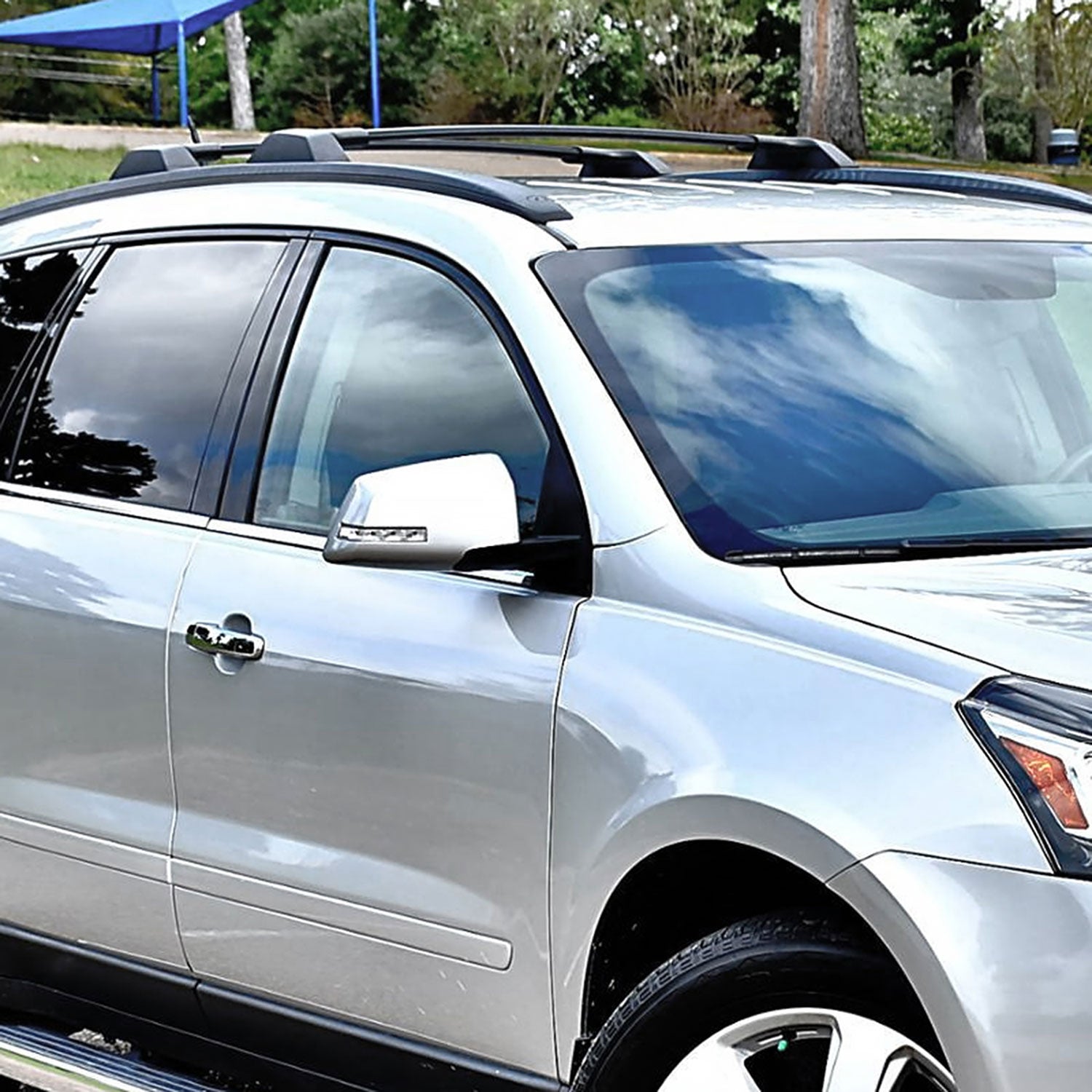 2009-2017 Chevrolet Traverse Aluminum Roof Rack Cross Bars Black