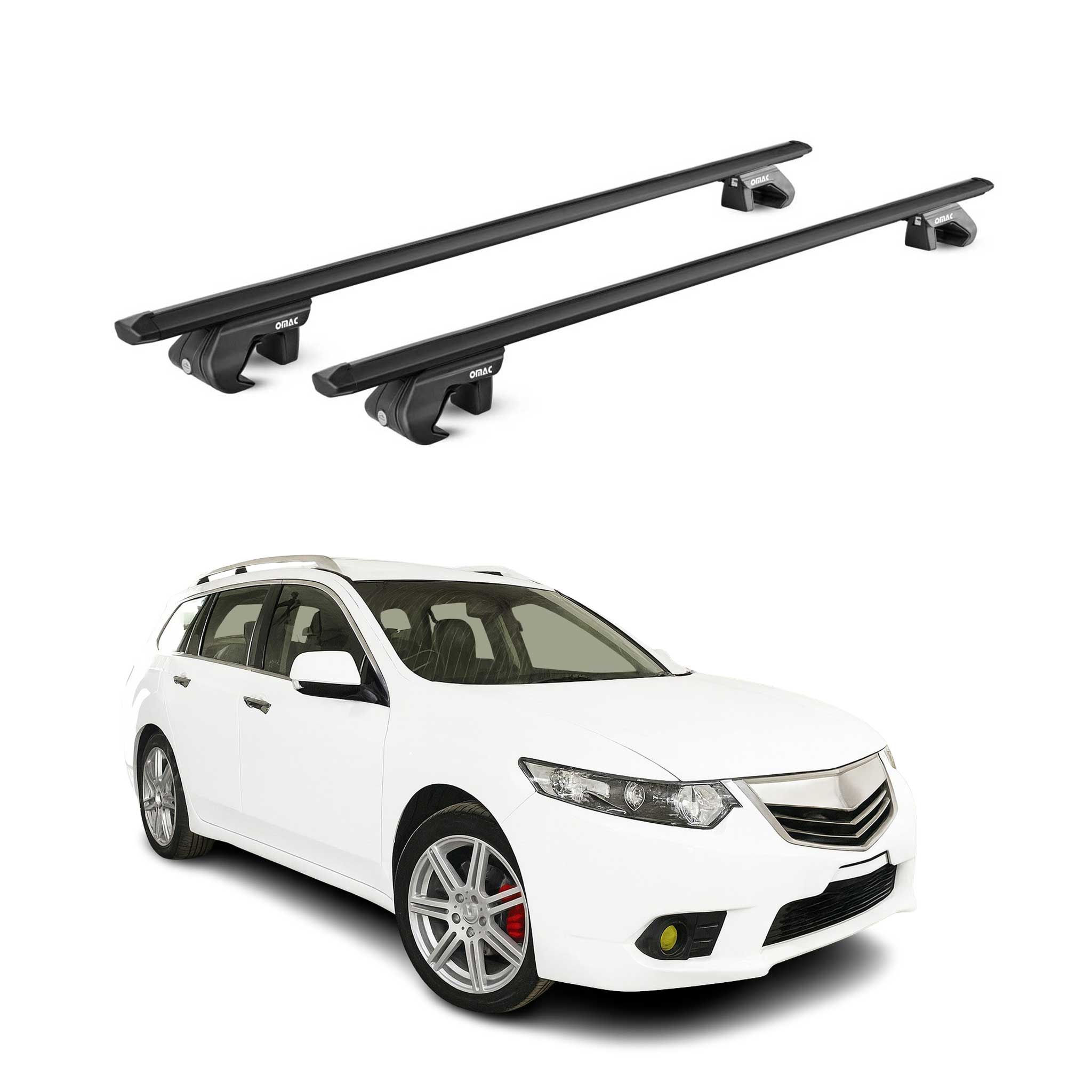 2011-2014 Acura TSX Roof Rack Cross Bars Black Carrier 2 Pcs
