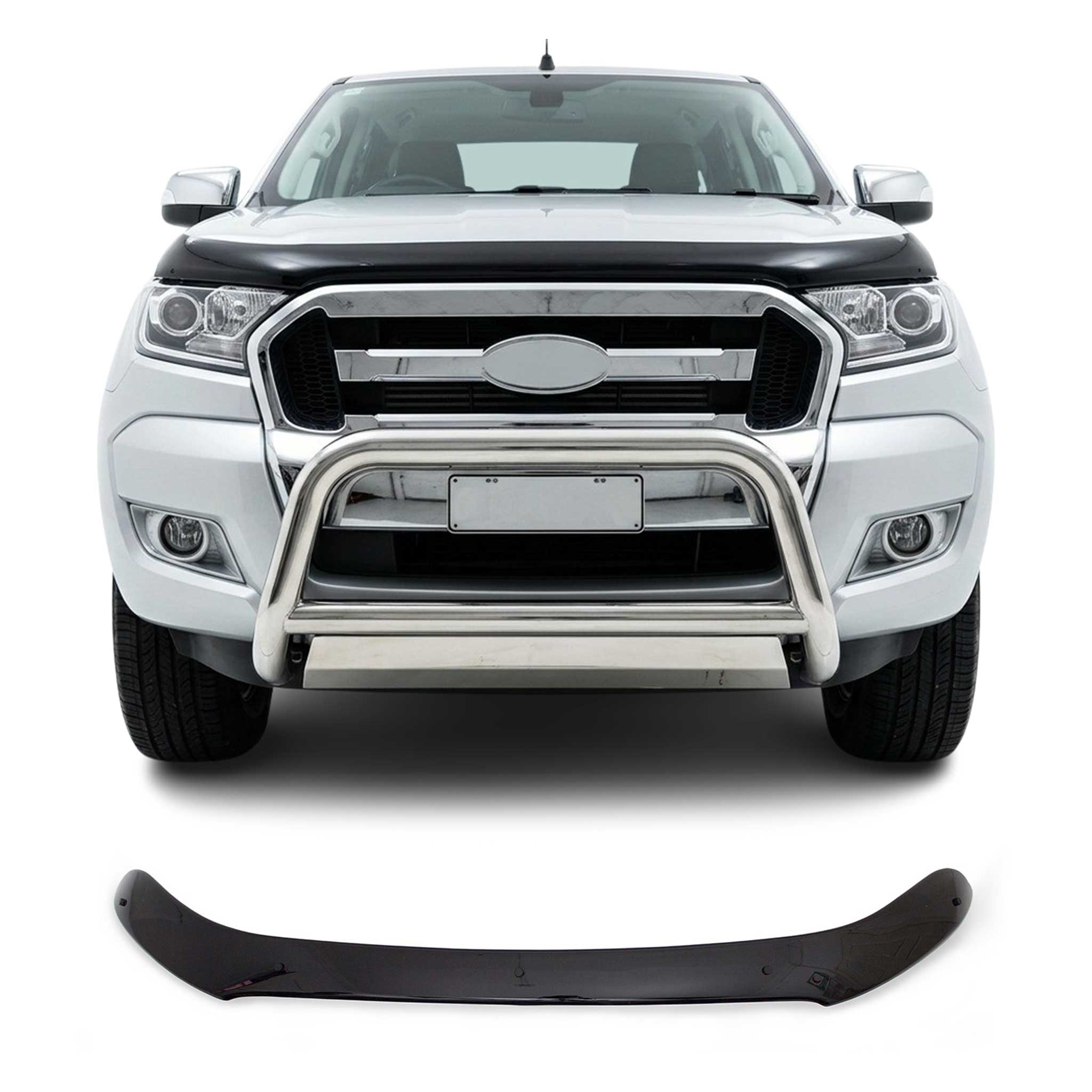 2019-2023 Ford Ranger Front Bug Shield Hood Deflector 1 Pc Smoke