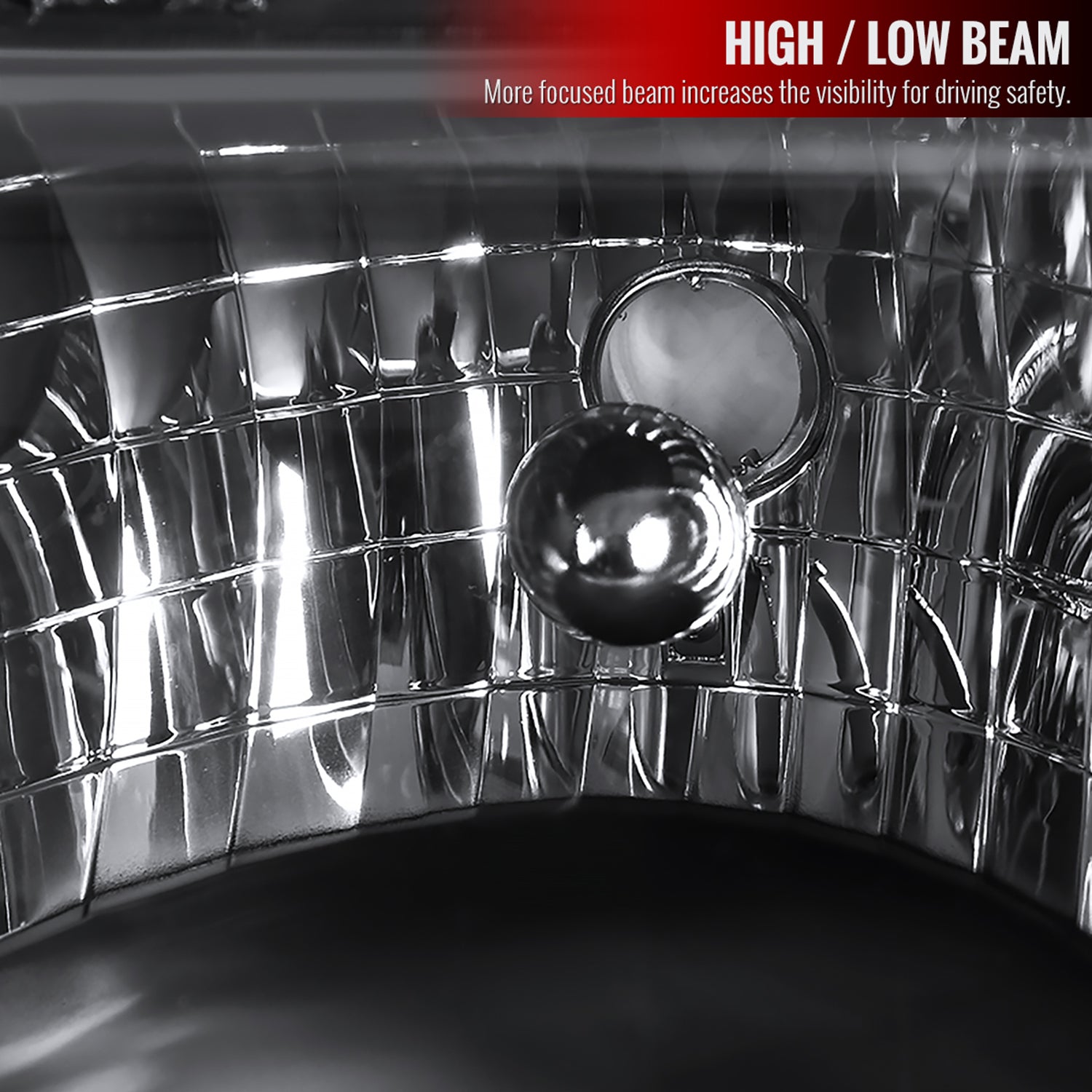 1998-2000 Ford Ranger Factory Style Crystal Headlights Matte Black/Clear Lens