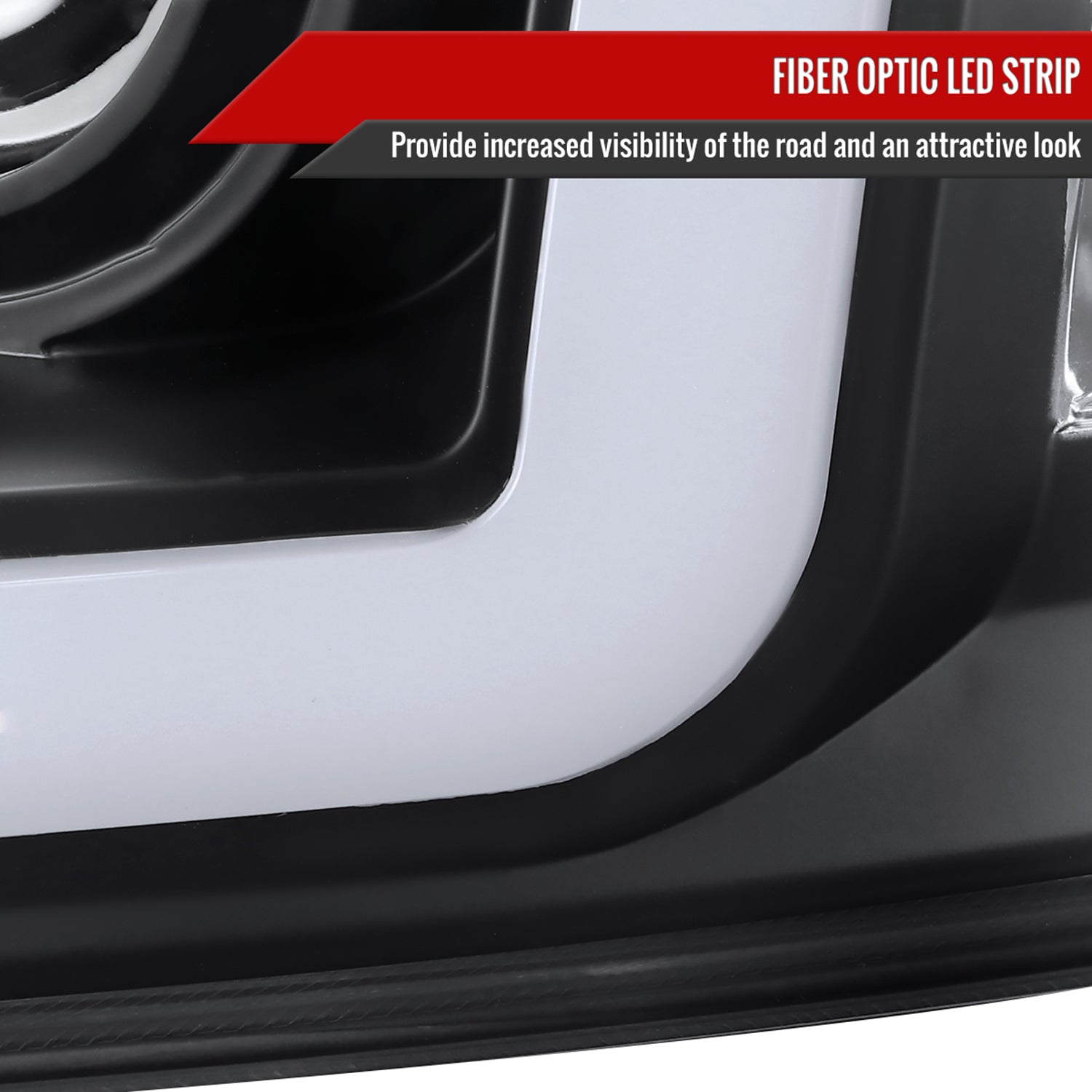 1997-2004 Ford F-150 / 1997-2002 Expedition LED C-Bar Projector Headlights Black