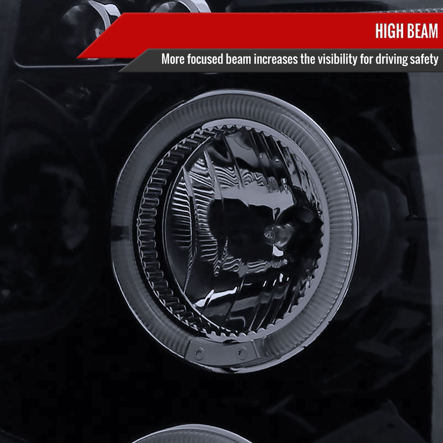 2007-2013 Chevy Silverado 1500 2500HD 3500HD Dual Halo Headlights Black