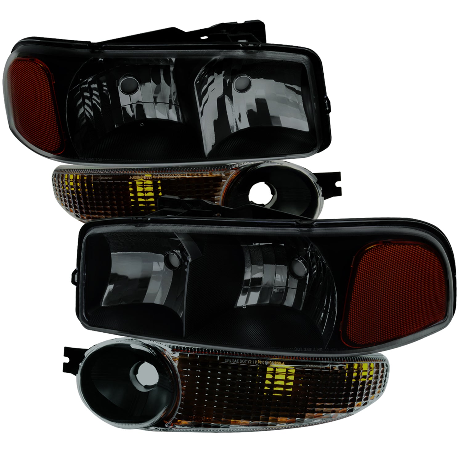 1999-2006 GMC Sierra 1500/2500/3500 Yukon/ XL Headlights&Bumper Lights Smoke