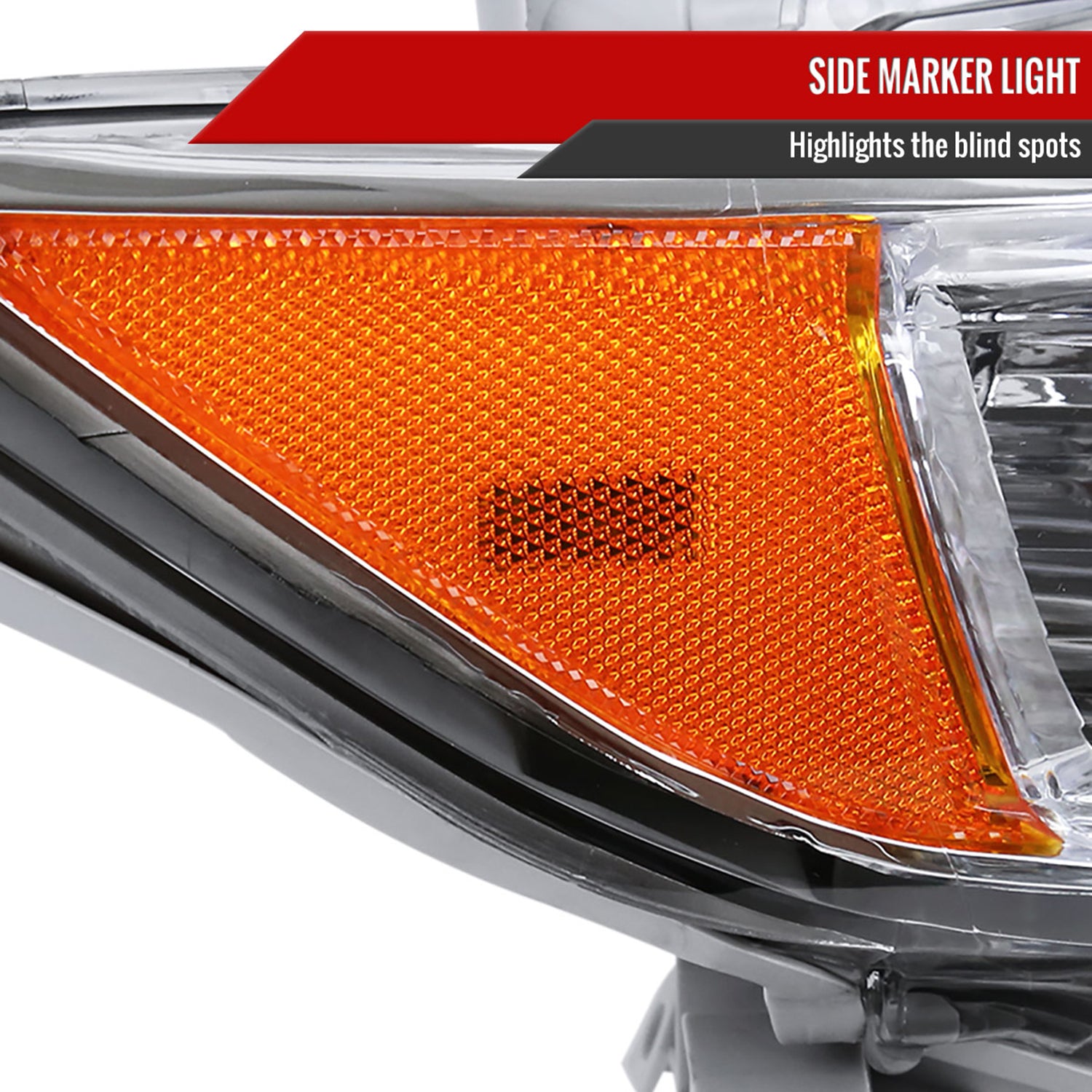 2012-2014 Toyota Camry Headlights Amber Reflectors Passenger Side Chrome