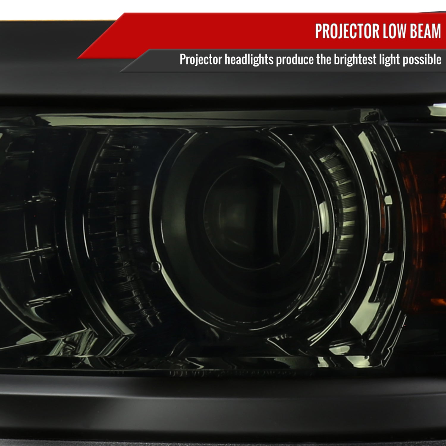 2014-2015 Chevy Silverado 1500 Projector Headlights Chrome/Smoke/Black Trim