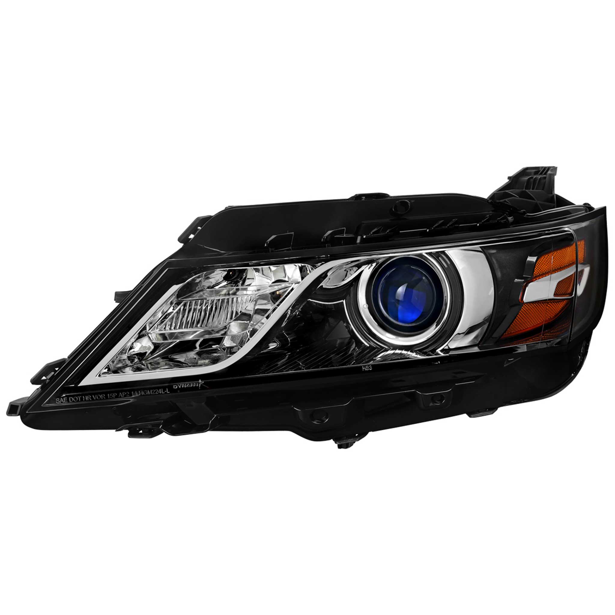 For Chevrolet Impala 2014-2020 Factory Style Projector Headlights Driver Side Jet Black Housing Clear Lens