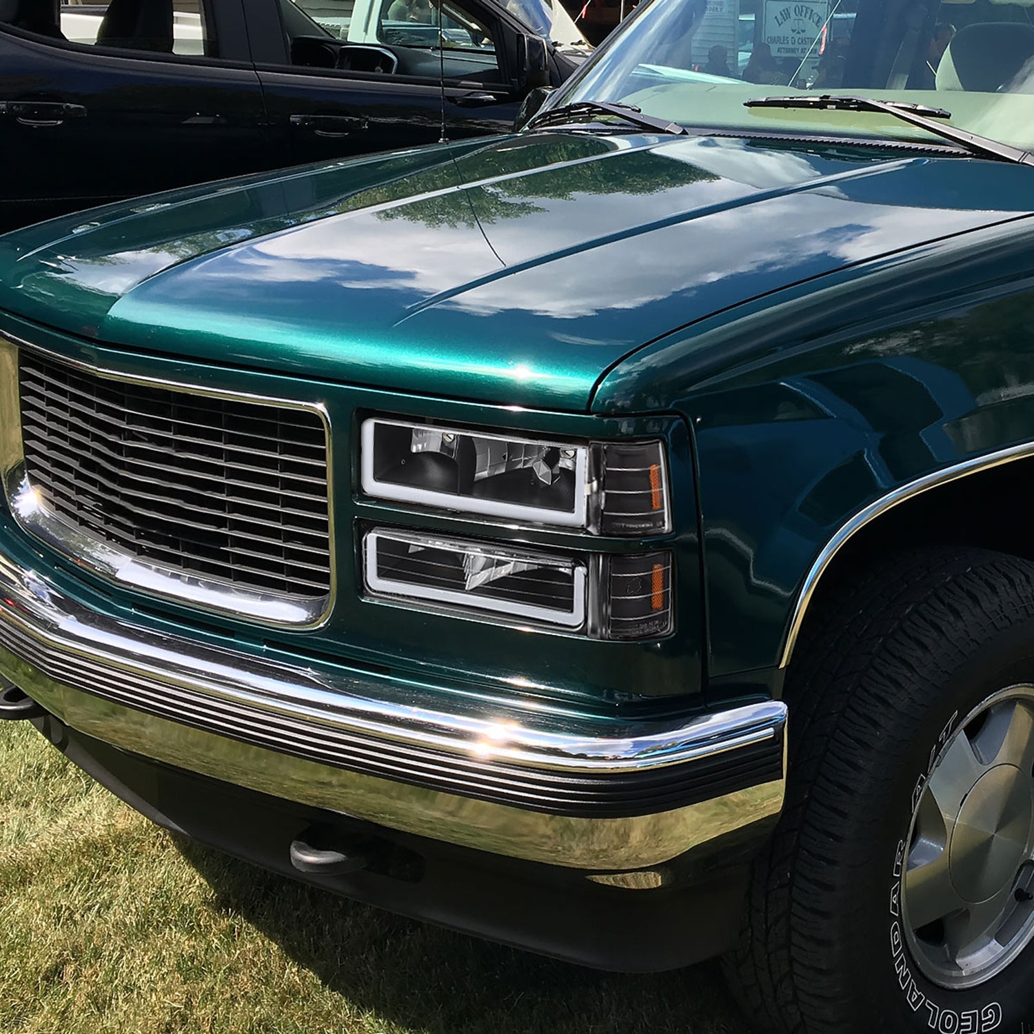 1994-1998 GMC C10/Sierra/Suburban/Yukon Headlights LED &Corner Lights Black