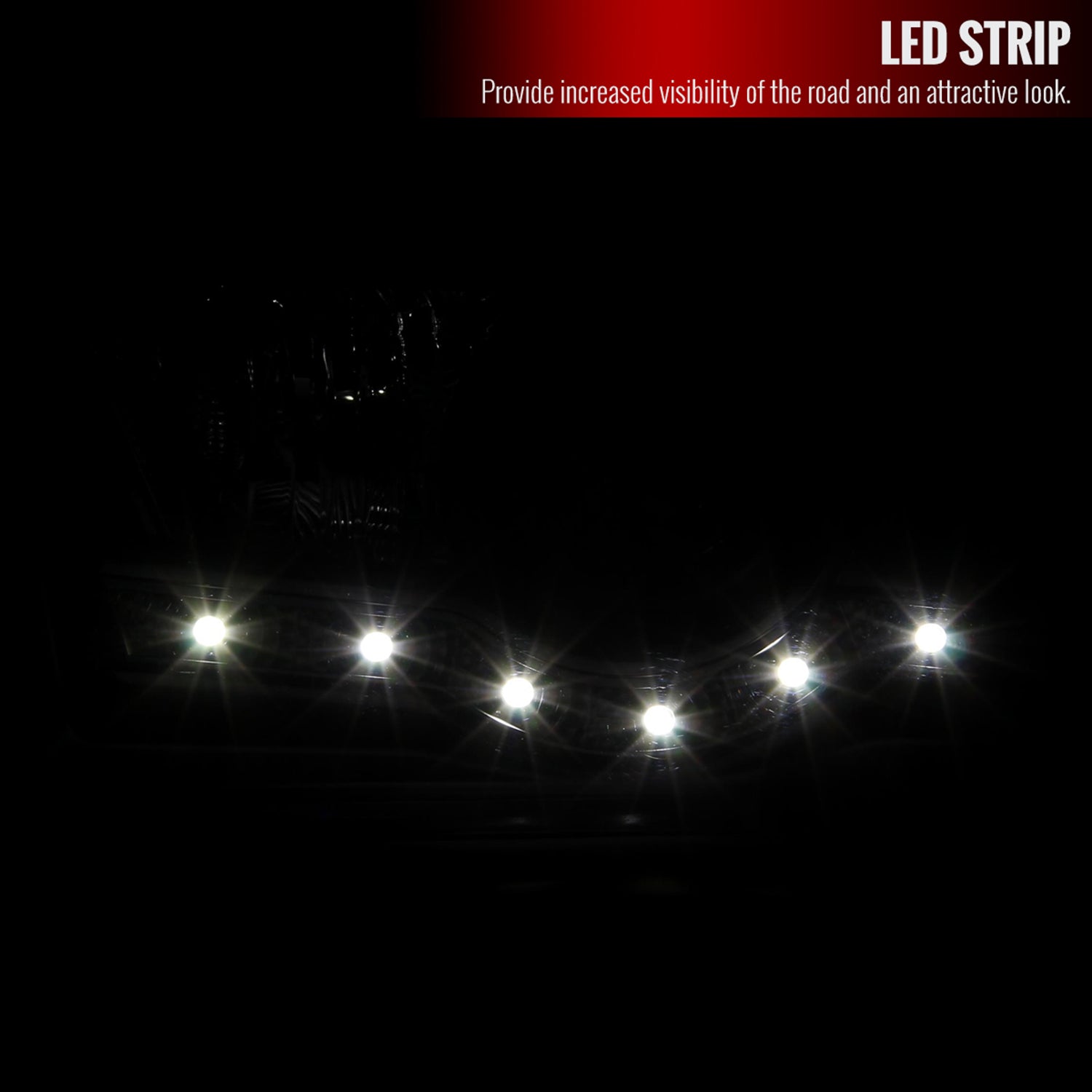 1999-2004 Ford F-250/350/450/550/Excursion Projector Headlights LED Black