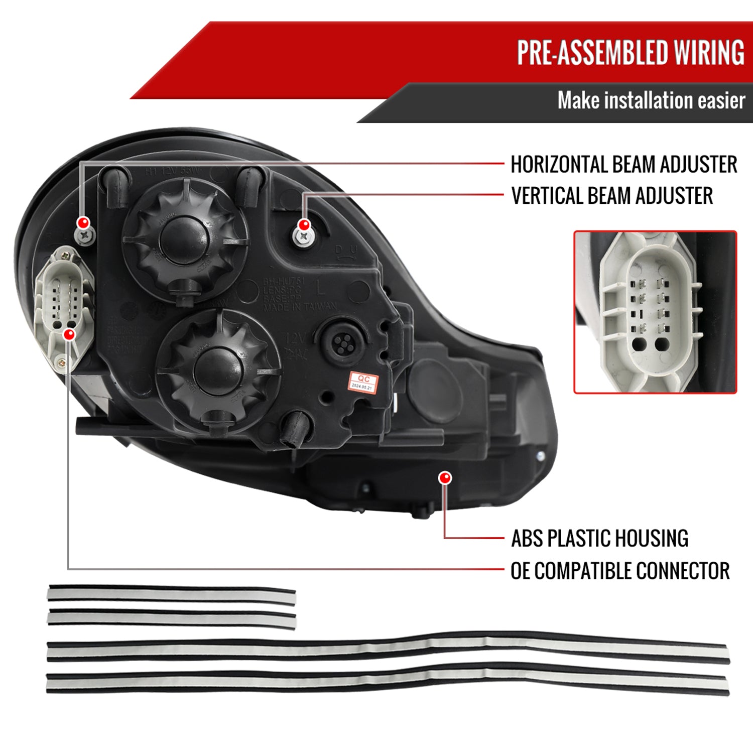 1997-2004 Porsche Boxster 986/911 996 LED Headlights Signal Lights Black