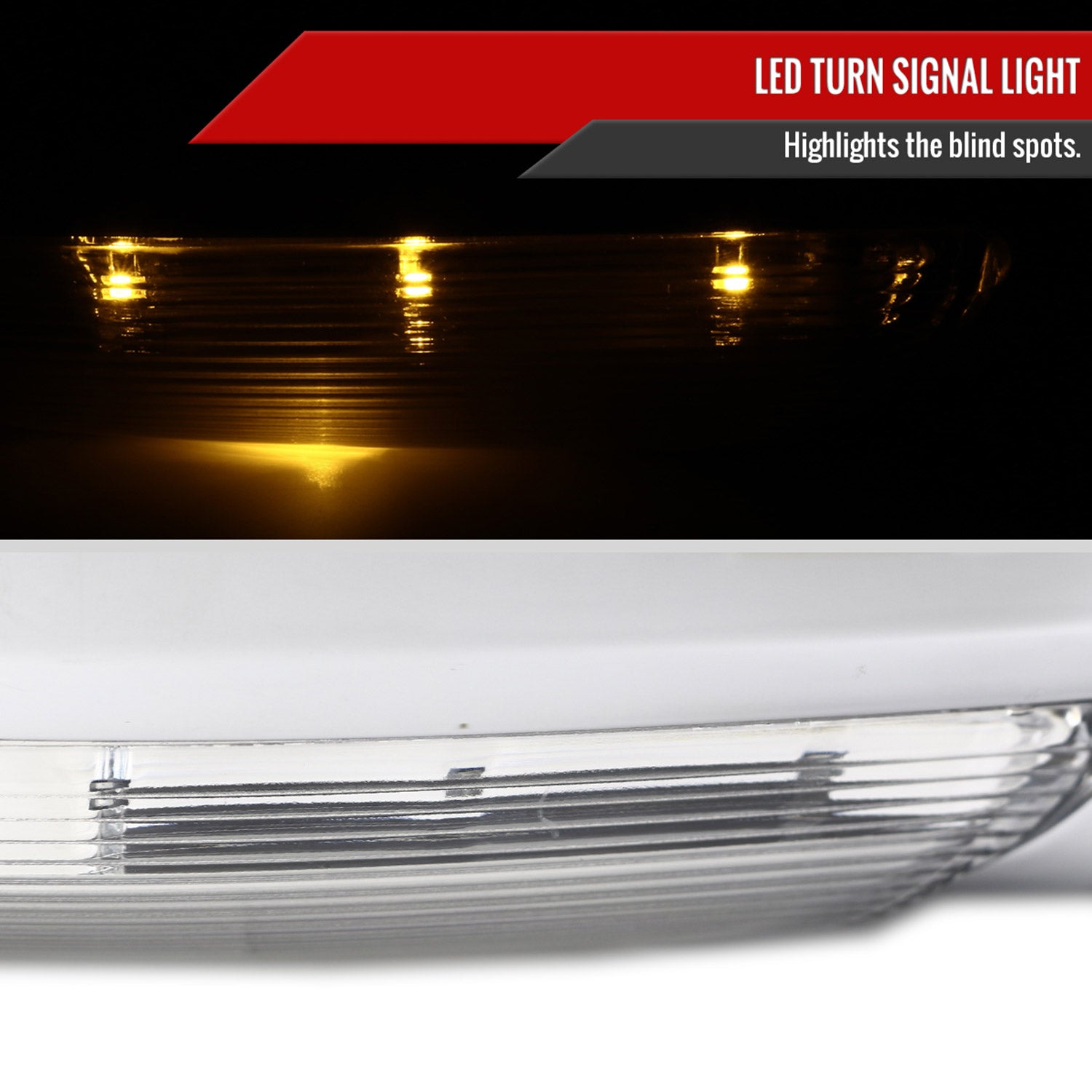 2013-2019 Dodge RAM Chrome Auto-Fold&Heated Side Mirror Turn Signal Passenger