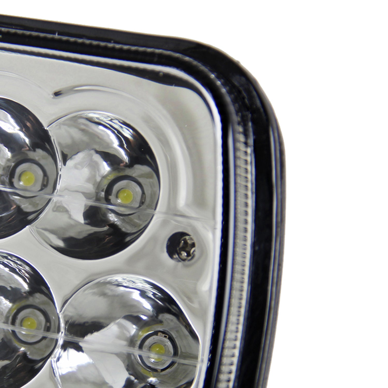 Universal 7"x6" 15-LED Sealed Beam Headlights w/ H4 Plug Black Alu Housing/PMMA