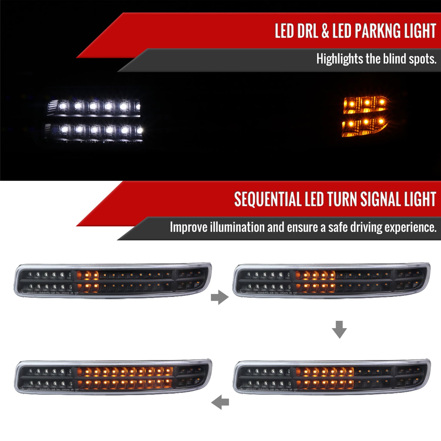 1999-2006 GMC Sierra/ Yukon/Yukon XL Dual Halo Headlights LED Matte Black