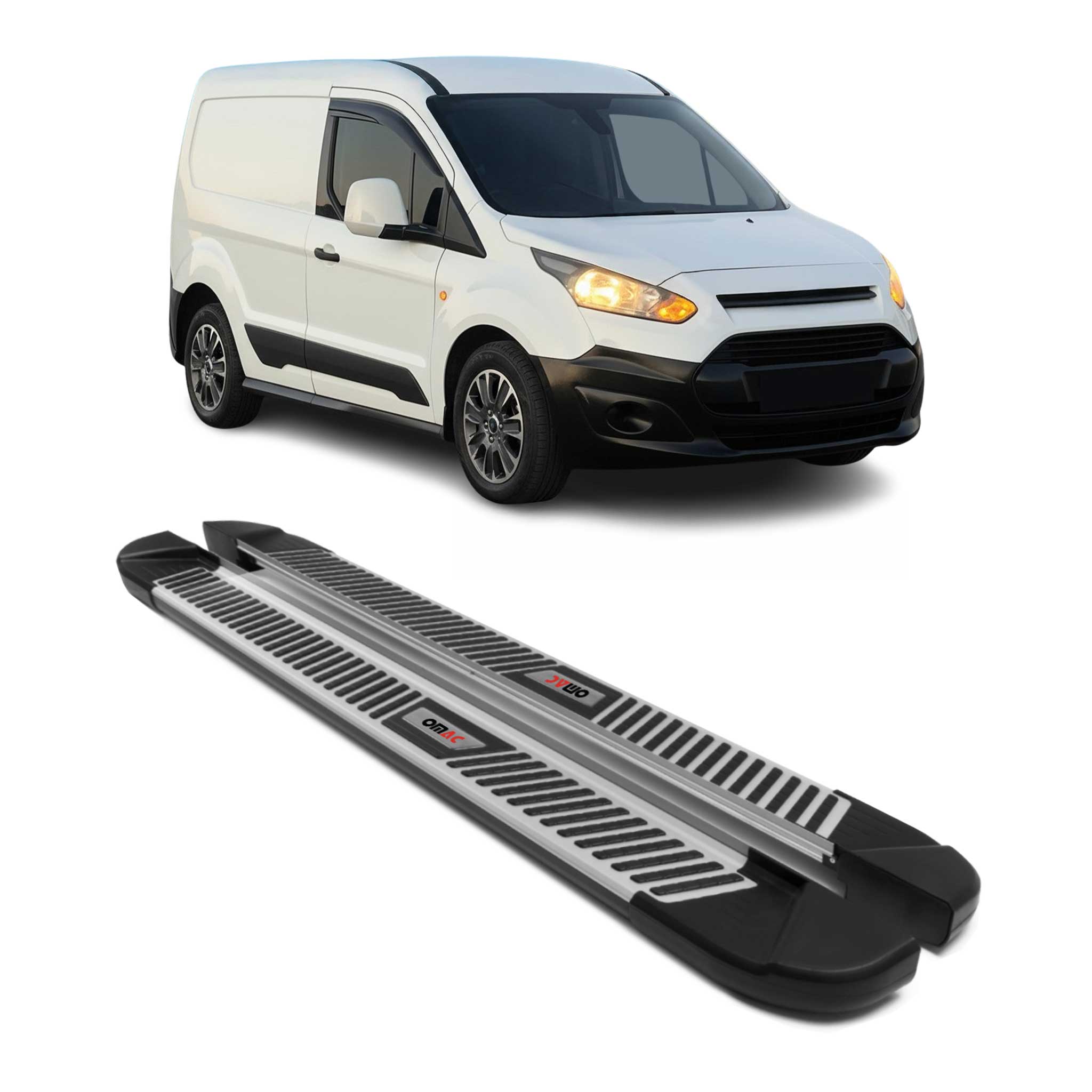 2014-2019 Ford Transit Connect L1 Short Running Boards Side Steps Silver & Black