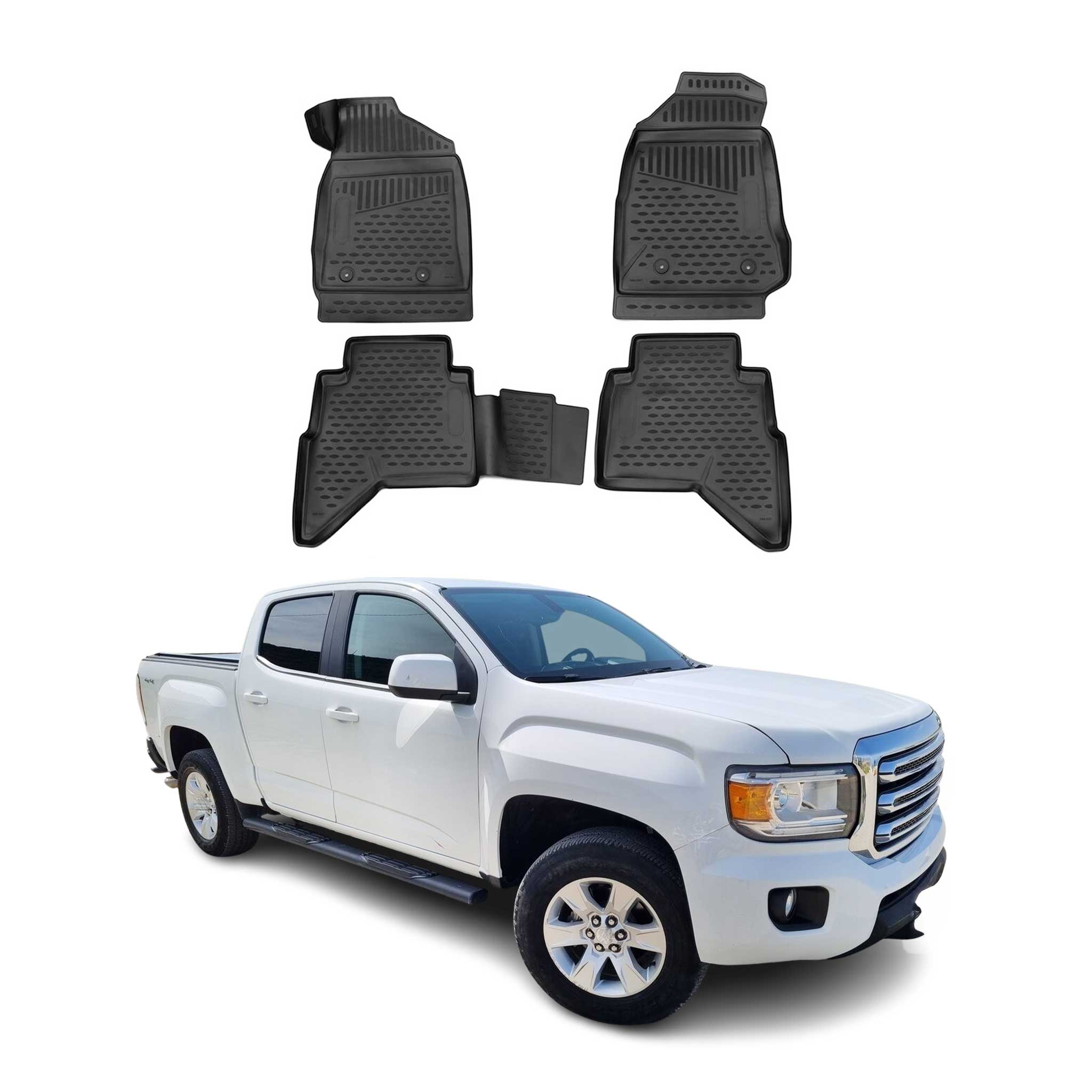2015-2022 GMC Canyon CrewCab Floor Mats Liners Full Set All Weather Black