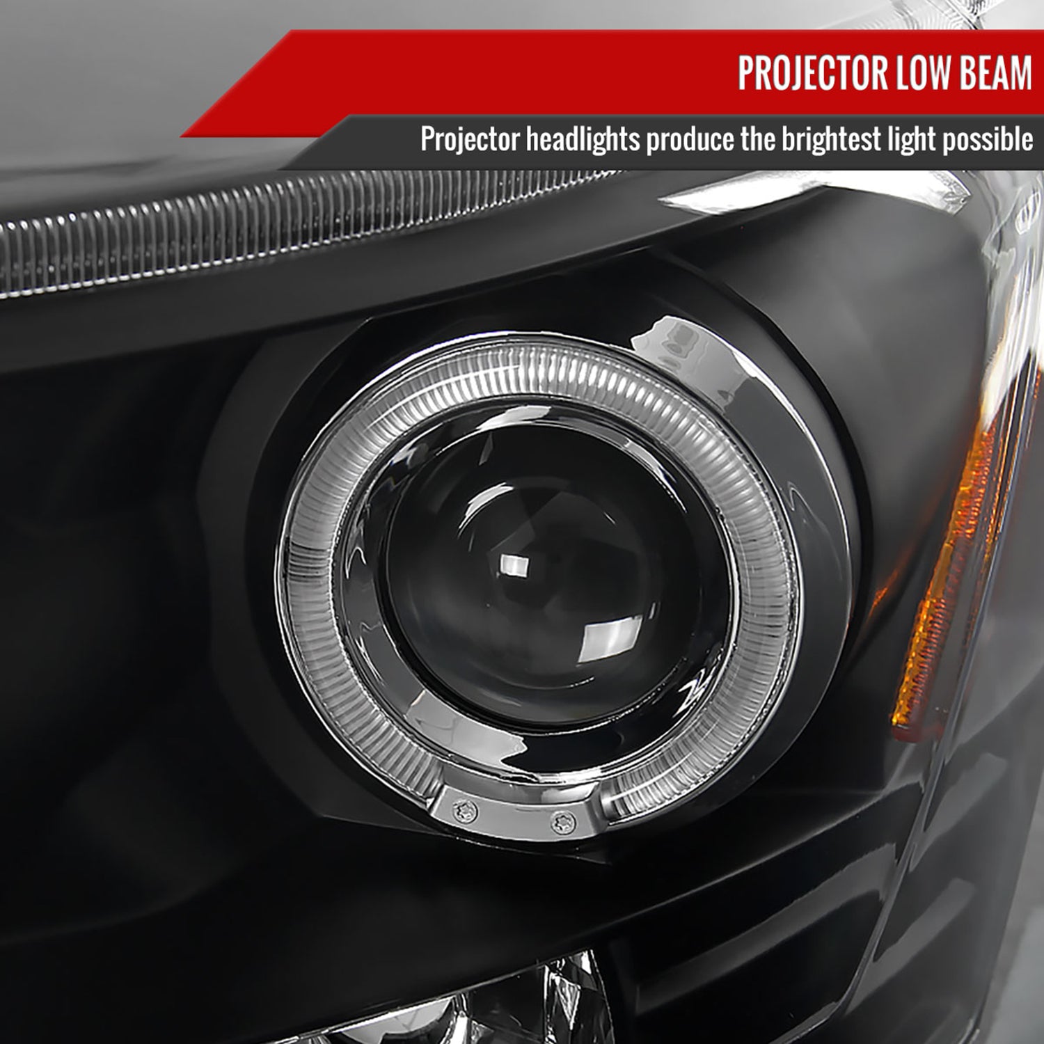 2006-2008 Dodge RAM 1500/ 06-2009 RAM 2500 3500 Dual Halo Headlights Black