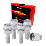 Wheel Lock Kit for Audi Q2 Q3 Q4 E-Tron Q5 M14X1,5 Galvanized Silver 4Locks&1Key