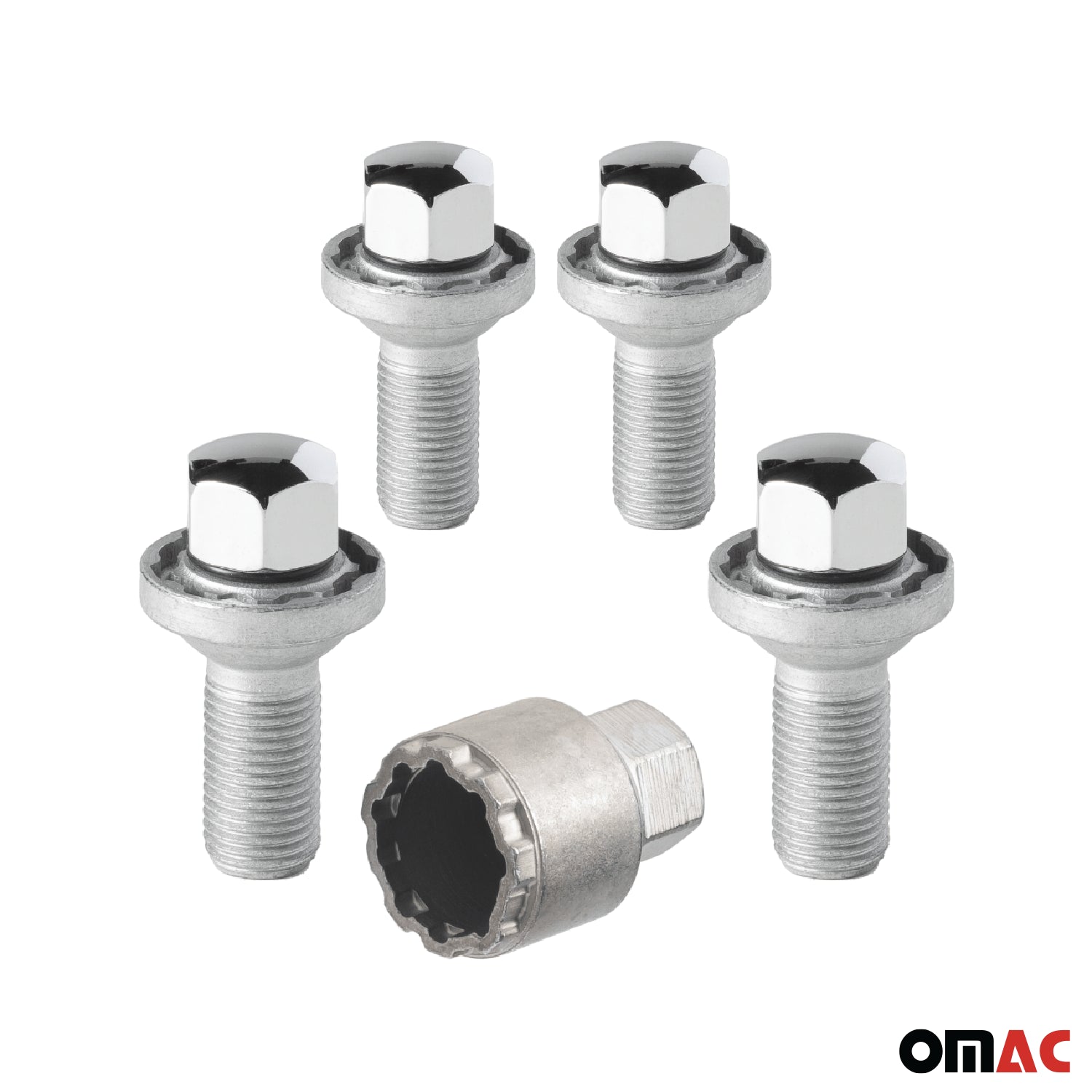 Wheel Lock Kit for Volkswagen Golf / Jetta M14X1.5 Bolt Chromed 4Locks & 1Key