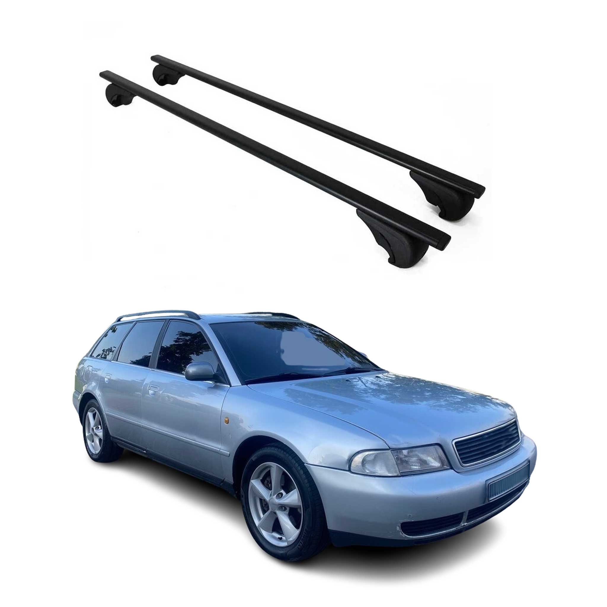 Fits 1998-2001 Audi A4 Avant Top Roof Racks Cross Bars 2Pcs Black