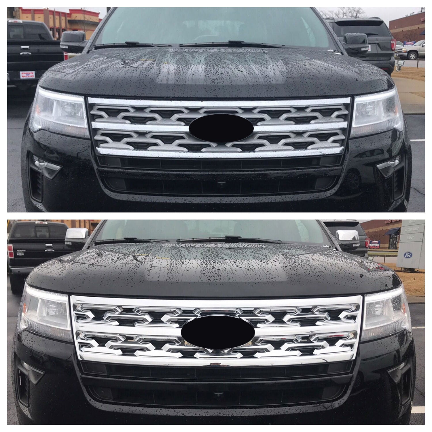 2018-2019 Ford Explorer Grille Overlay Chrome 1Pcs ABS Plastic