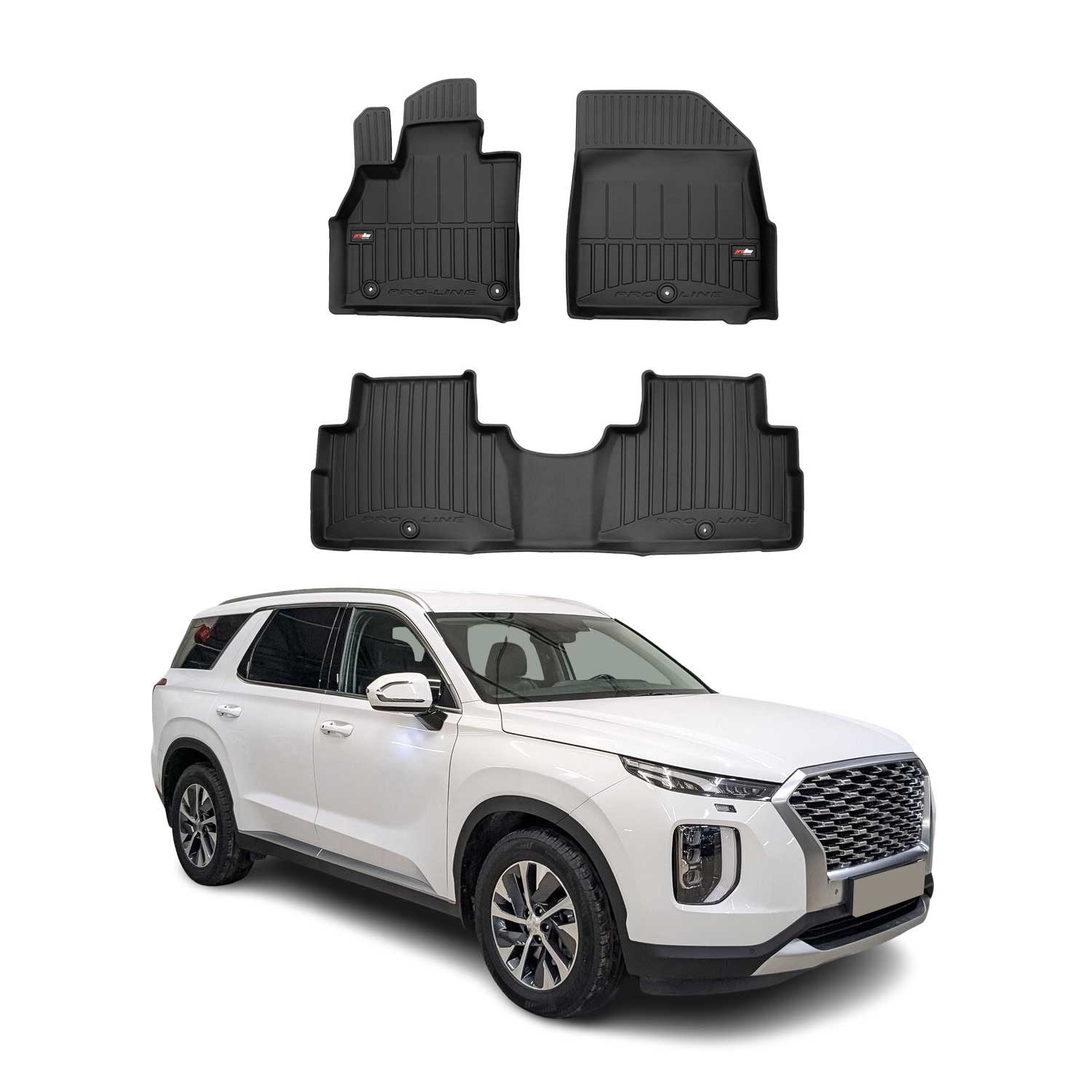 2020-2025 Hyundai Palisade Premium Floor Mats Liners Full Set All Weather Heavy Duty