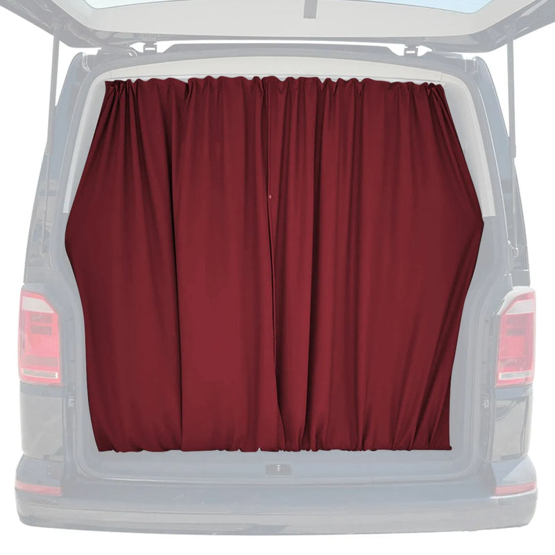 Nissan NV200 Trunk Tailgate Curtains Red 2 Privacy Curtains