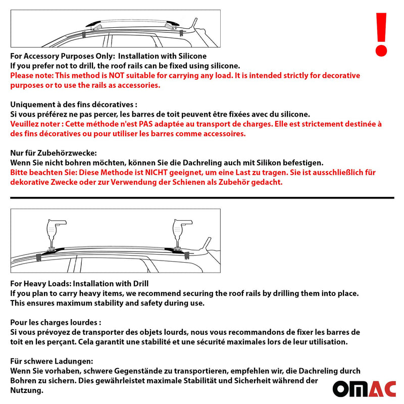 2013-2019 Ford Escape Roof Racks & Roof Rack Rails Silver