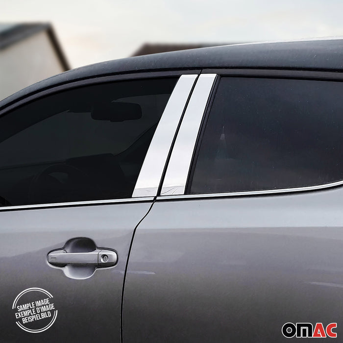 Window B Pillar Posts Door Trim Cover for Hyundai Kona 2018-2023 Steel Silver 8x