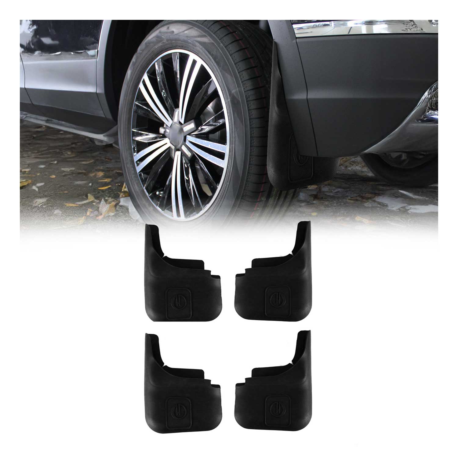 4-Pack Front & Rear Side Mud Flaps Splash Guards for Cars SUVs Universal