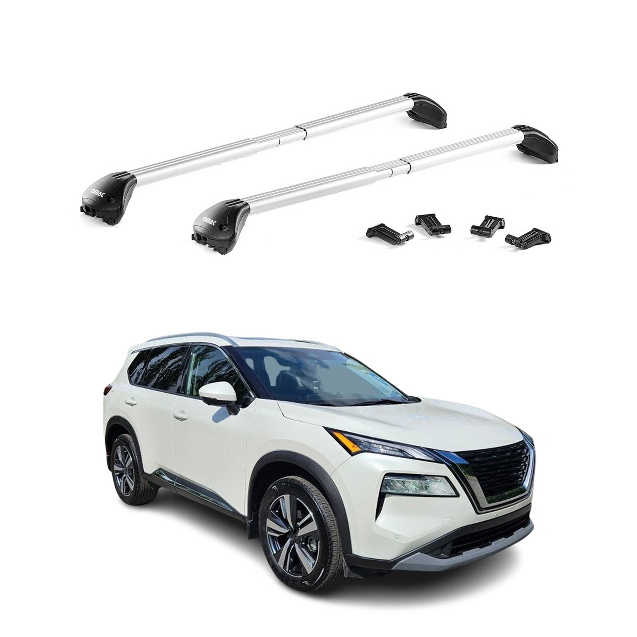 2021-2026 Nissan Rogue Roof Rack Cross Bars Luggage Carrier Alu Silve