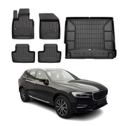 2018-2026 Volvo XC60 Premium Floor Mats & Cargo Liner Full Set All Weather Heavy Duty Black